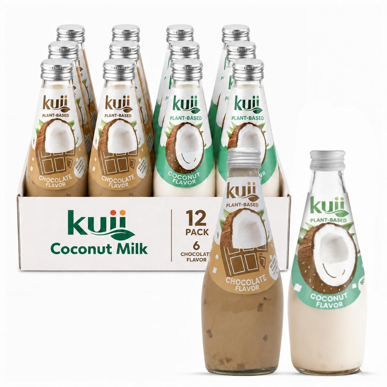 Coconut Milk Drink Variety Pack - No Sugar Added, Original & Chocolate, Nata de1