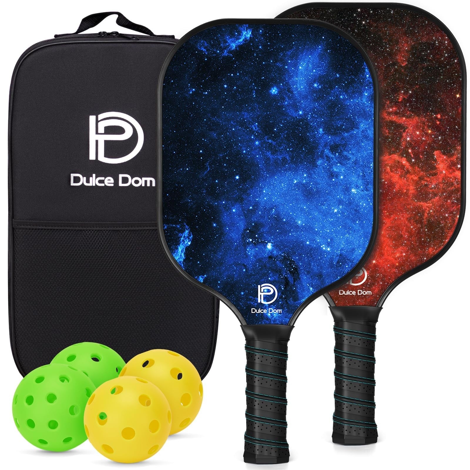 Pickleball Paddles Set of 2/4 - USAPA Approved Fiberglass Graphite Rackets + Bag0