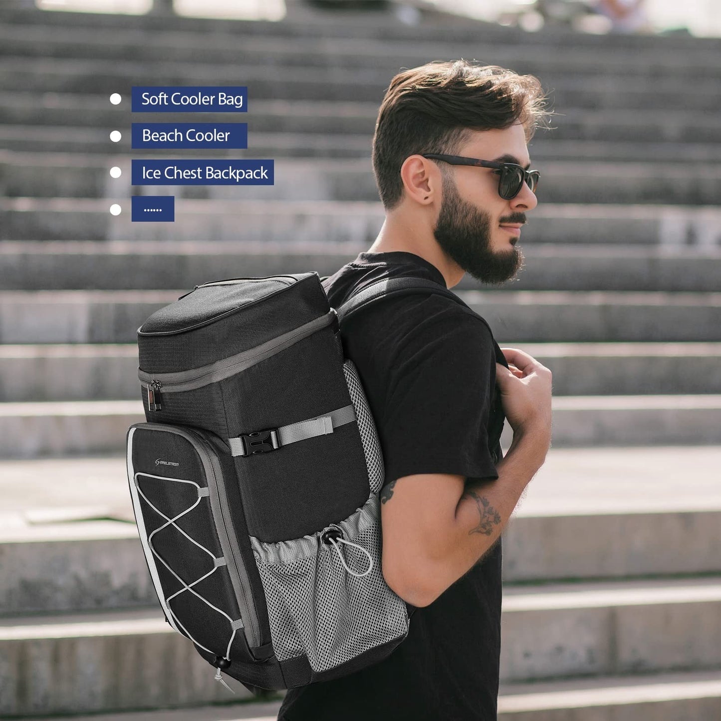 Insulated Soft Cooler Backpack - 35/50 Can Capacity for Camping, Hiking, Beach &8