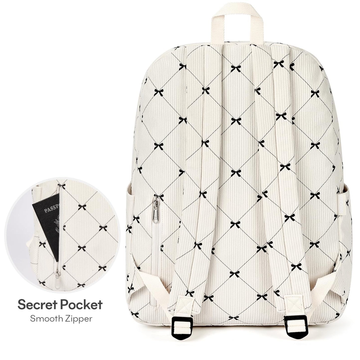 Trendy Corduroy Kids Bookbag & School Backpack for Girls   Cute & Stylish Design5