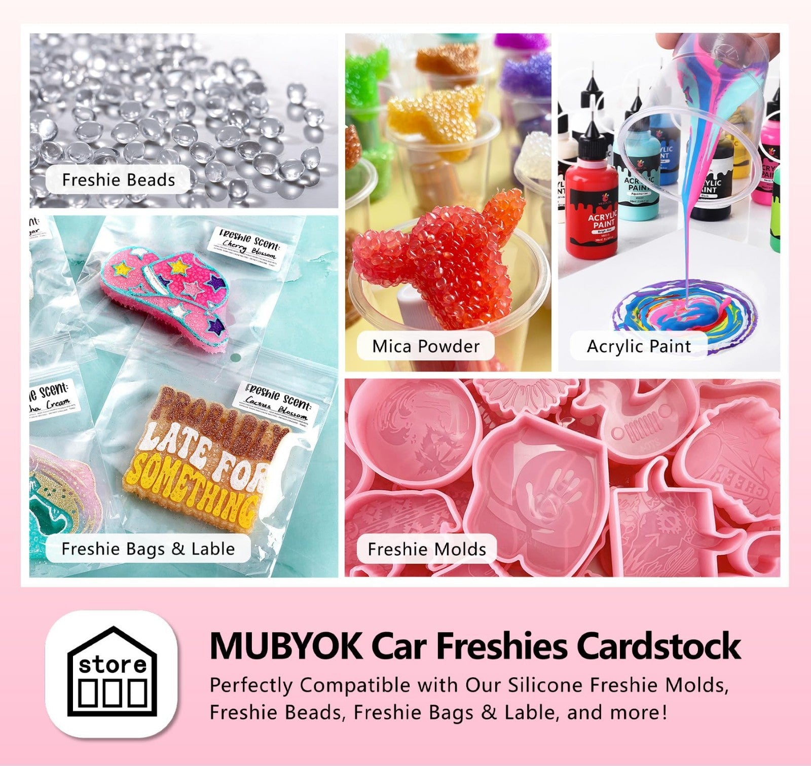 100pcs 3-Inch Funny Quotes Car Freshies Cardstock Cutouts for Silicone Molds & A1