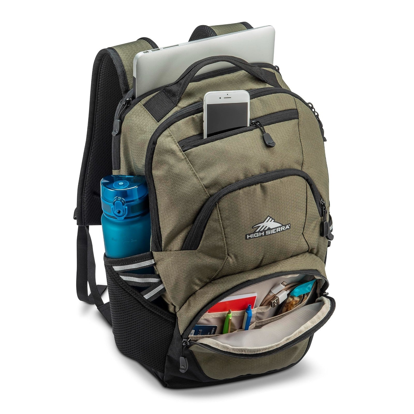 Lightweight Backpack for Laptops, Large Main Compartment, Dual Water Bottle Pock3