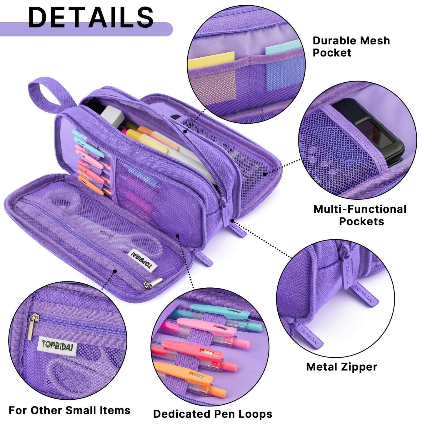 Large Pencil Case Pouch for School, Office & Art Supplies   Unisex Design3