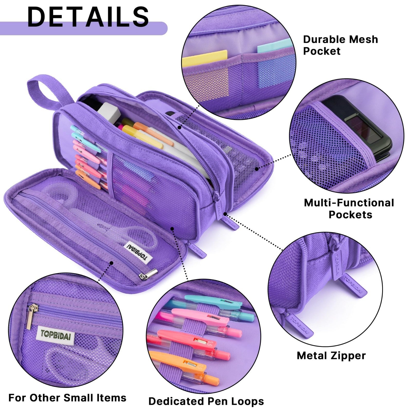 Large Pencil Case Pouch for School, Office & Art Supplies   Unisex Design3