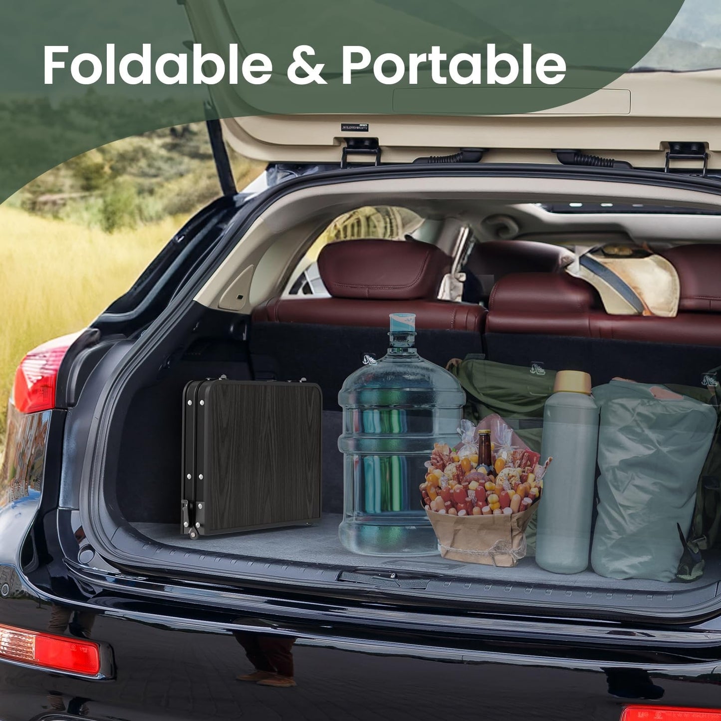 Portable Folding Camping Table 2ft with Side Racks & Storage Net - Lightweight P8