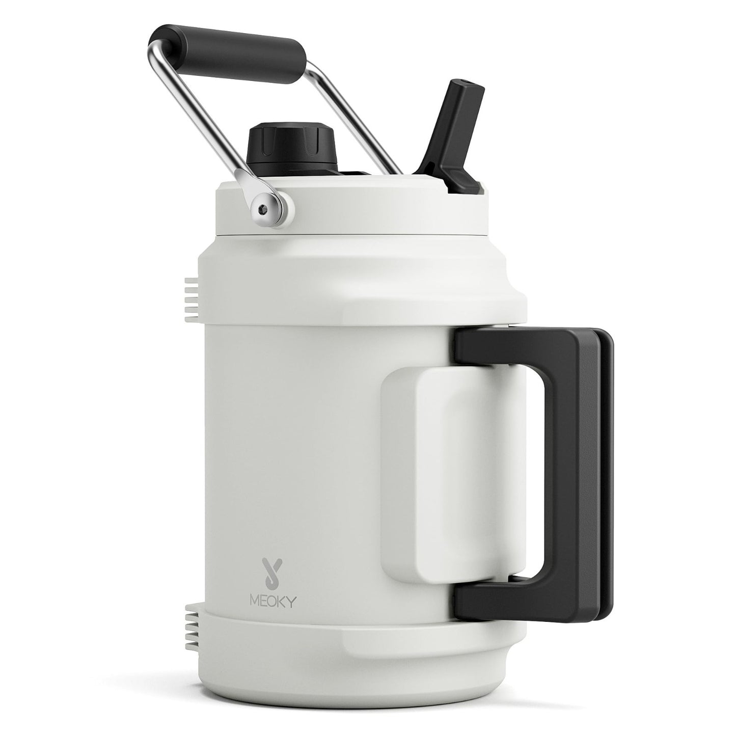 64 oz Insulated Water Bottle - Triple Wall Vacuum Jug with Straw & Spout Lid, Le1