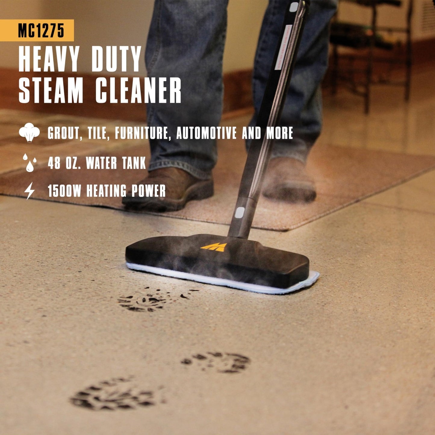 Heavy-Duty Steam Cleaner 45 Min Runtime, 18 Accessories for Home, Tile, Grout, C2