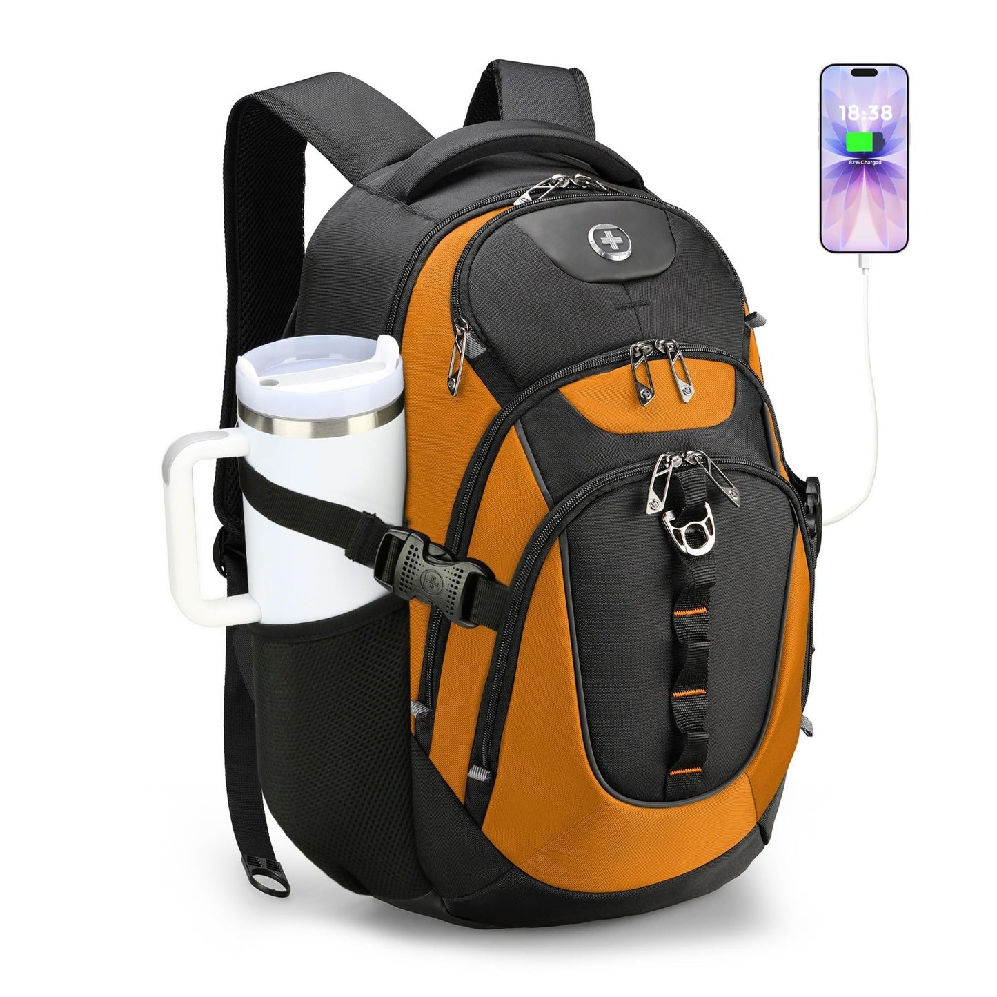 Stylish Laptop Backpack with USB Charging Port, Fits 15.6" Computer, 31L Travel1