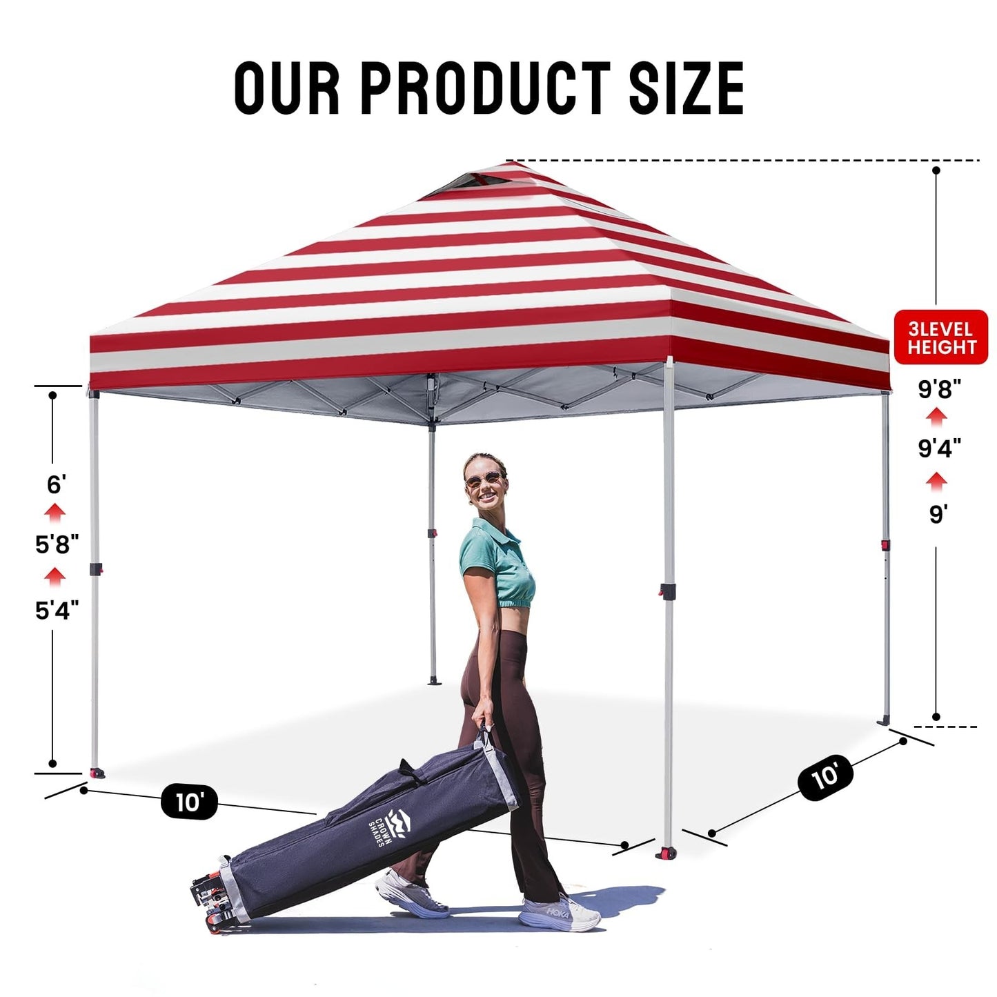 10x10 Pop Up Canopy Tent   Easy Setup, Outdoor Sun Shade for Events, Parties, Ca2
