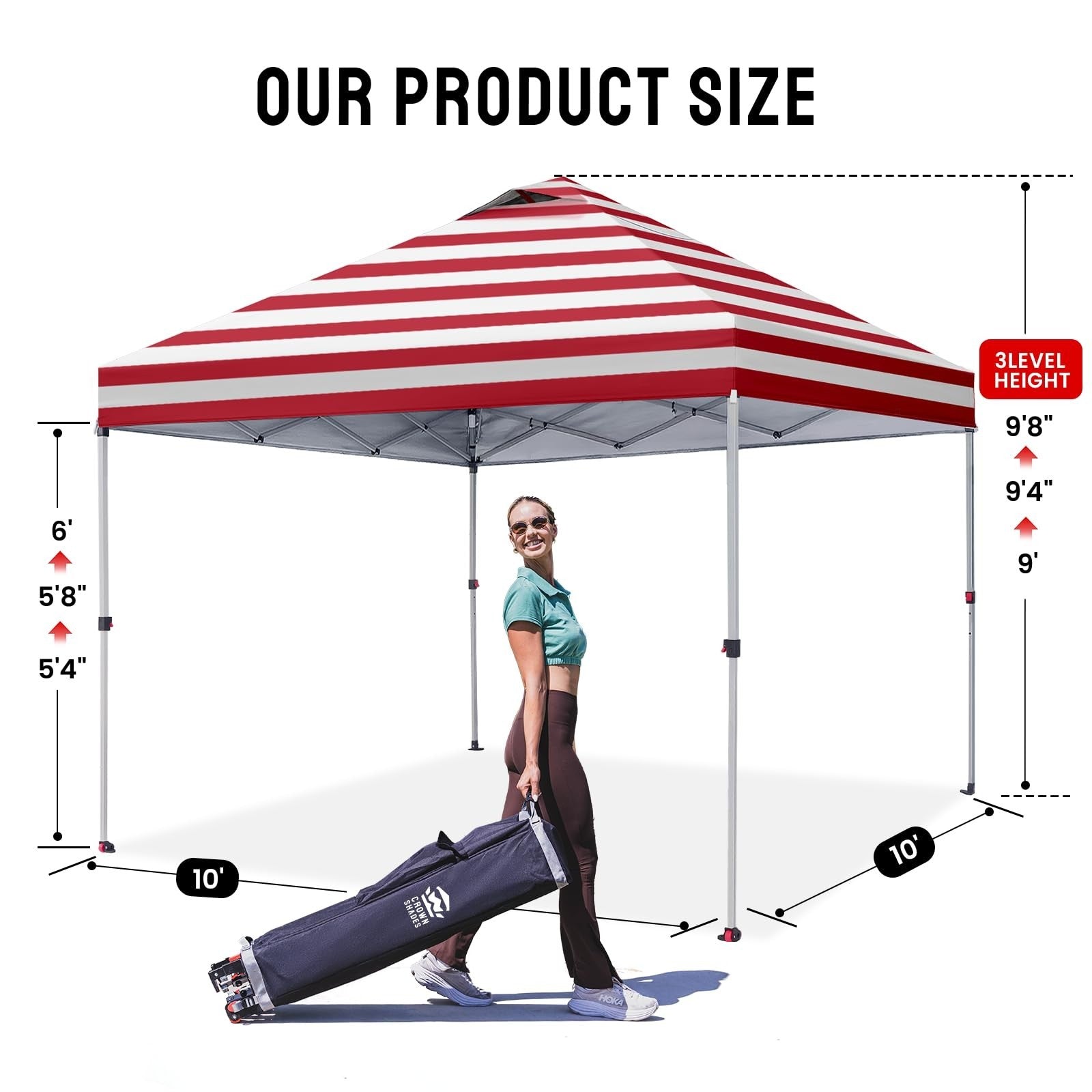 10x10 Pop Up Canopy Tent   Easy Setup, Outdoor Sun Shade for Events, Parties, Ca2