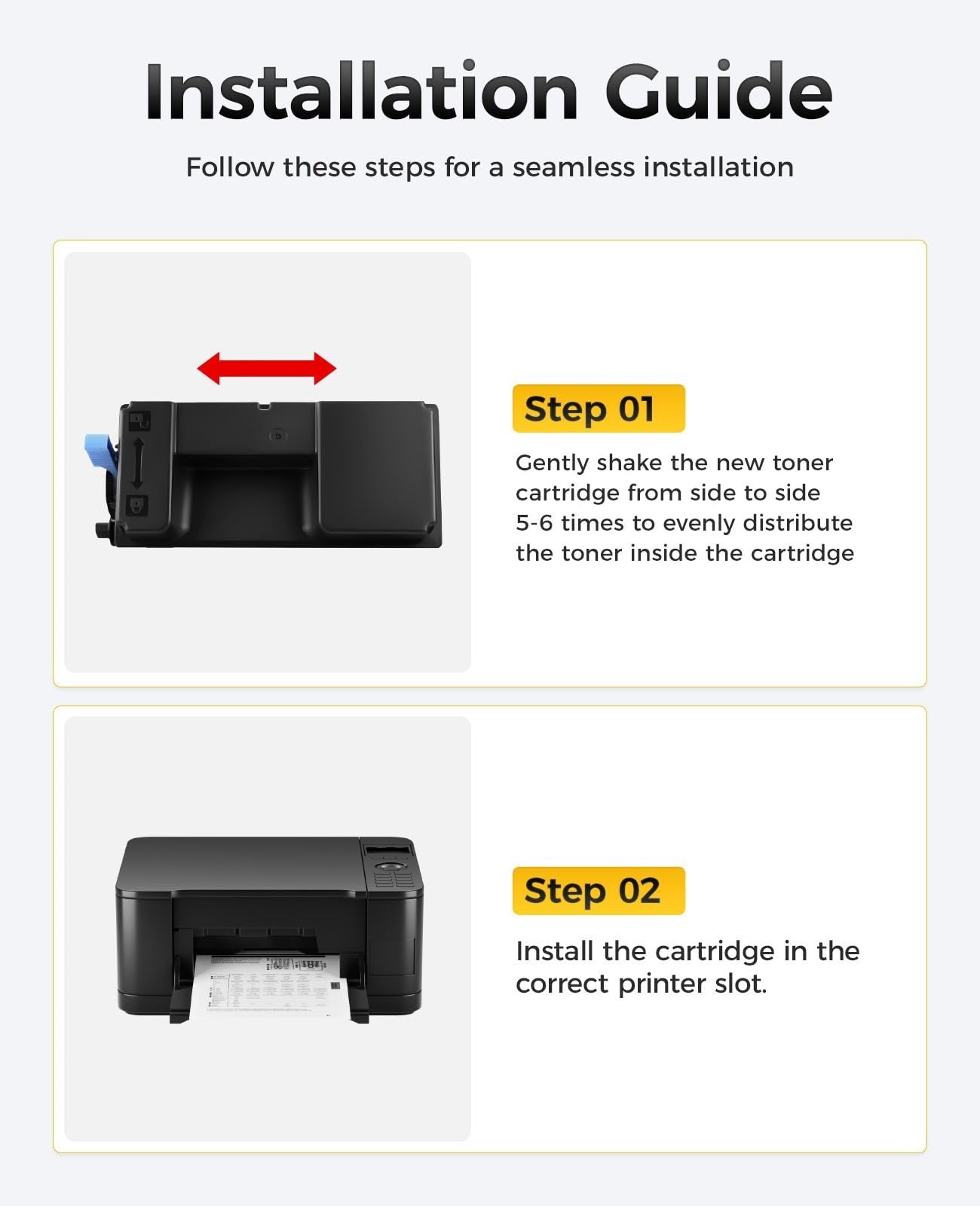 High Yield Black Toner Cartridge 2-Pack Compatible for Kyocera FS-2100 M3040 Pri3