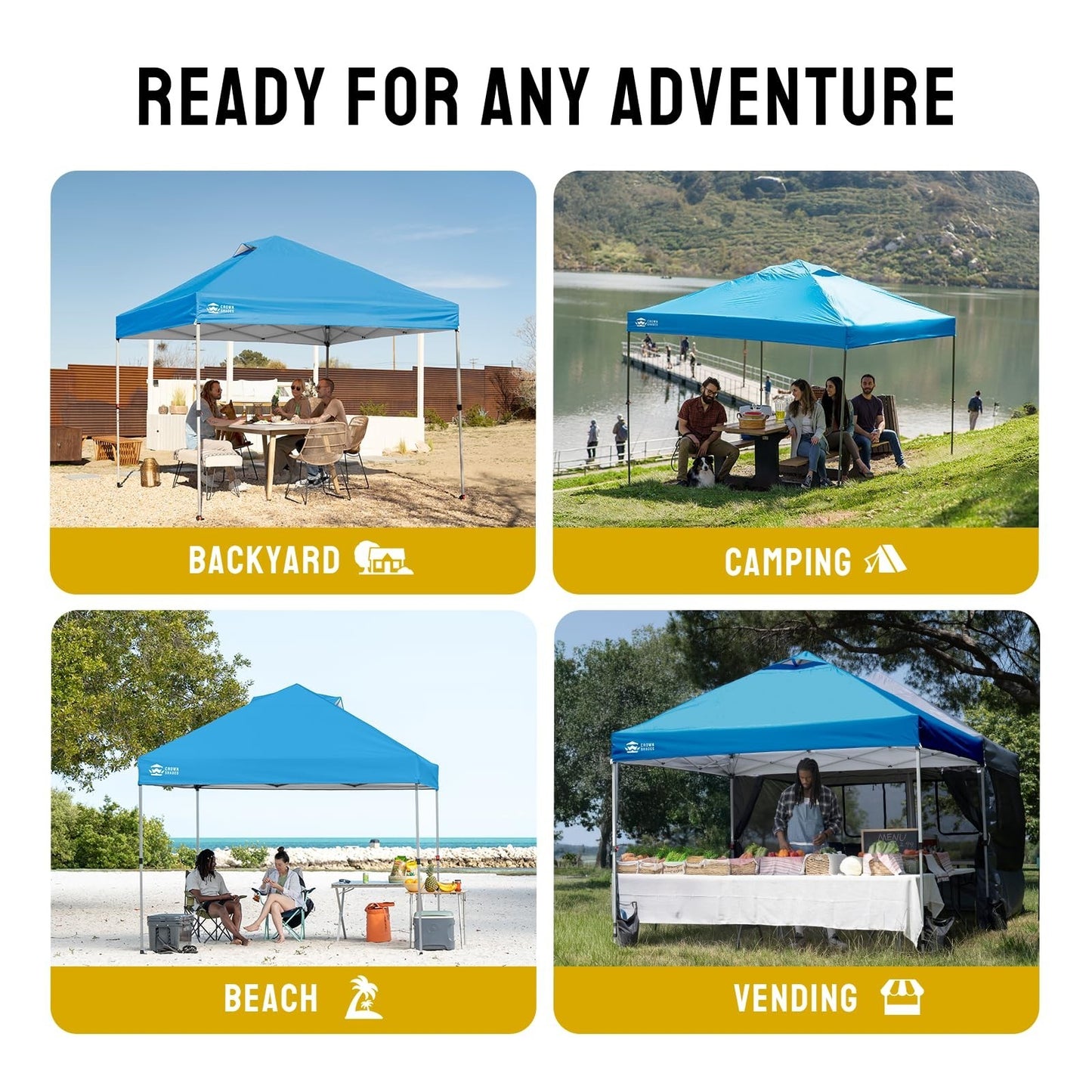 10x10 Pop Up Canopy Tent   Easy Setup, Sky Blue, Outdoor Sun Shade for Events, P5