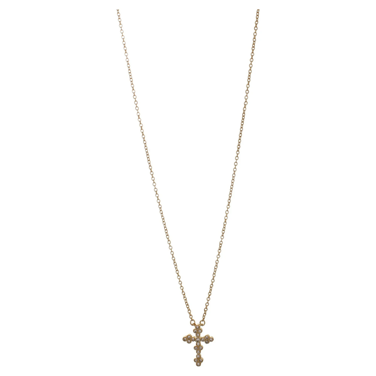 Time And Tru Gold Tone Cross Necklace1