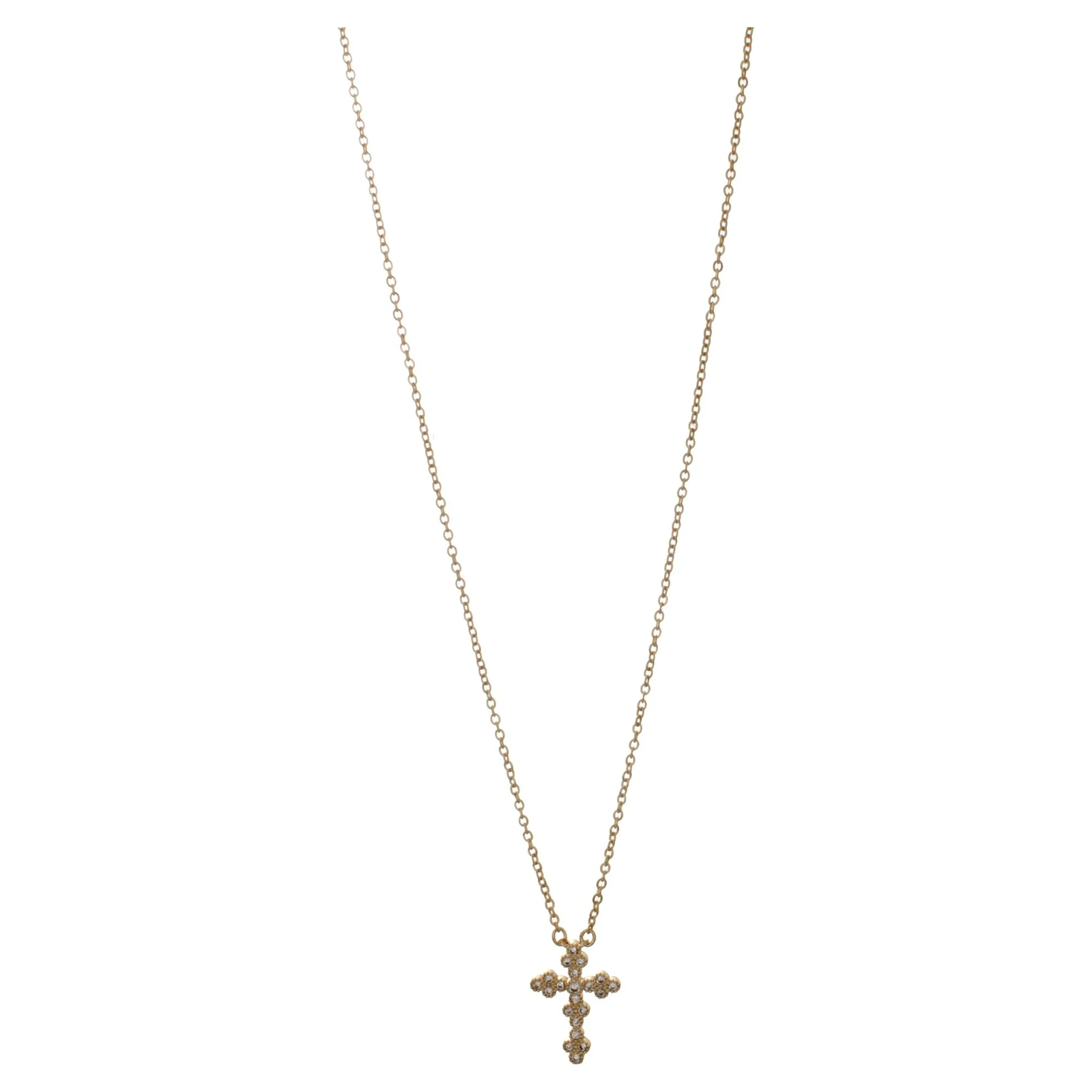 Time And Tru Gold Tone Cross Necklace1