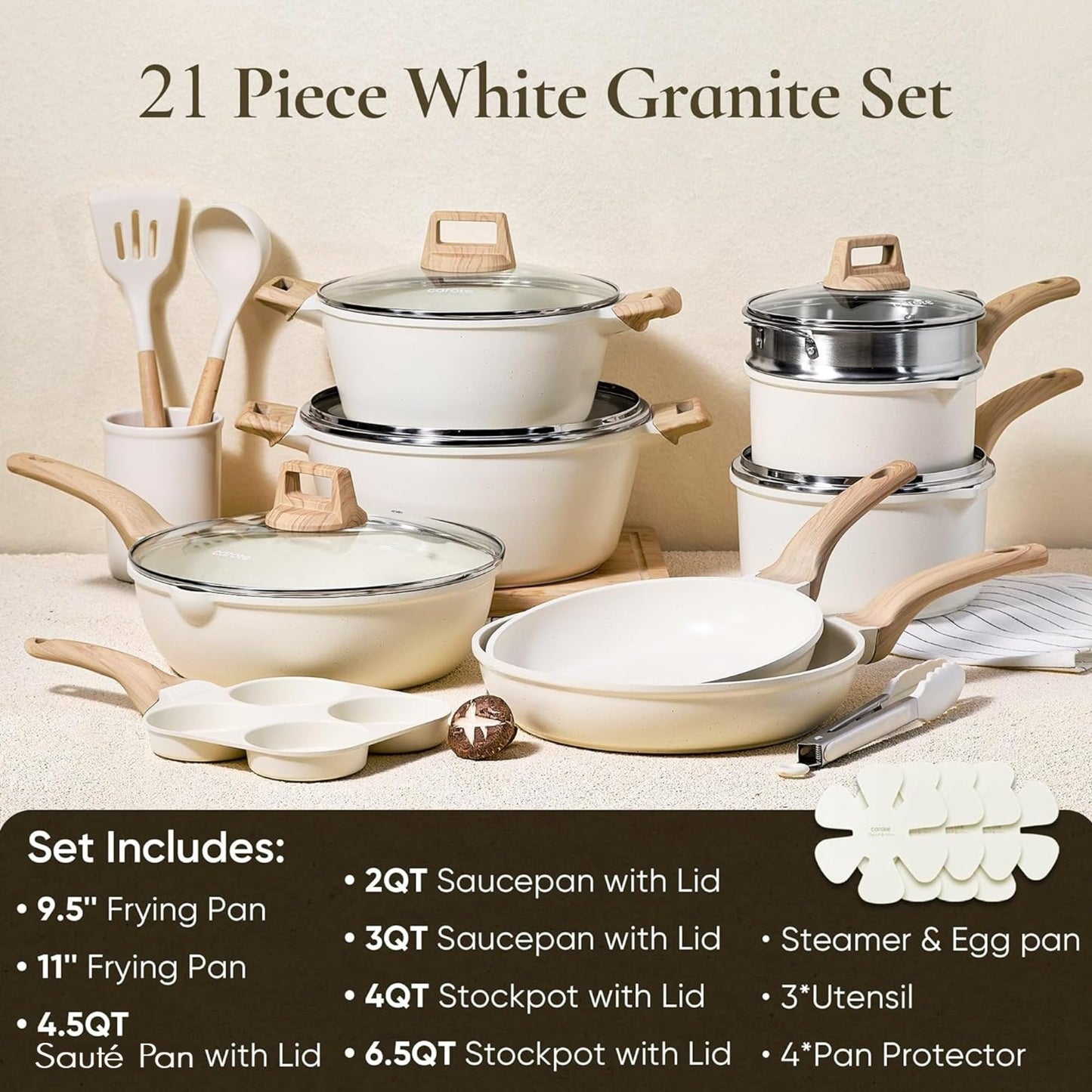 21pcs Nonstick Cookware Set   Induction Pots & Pans, Durable Kitchen Cooking Set2