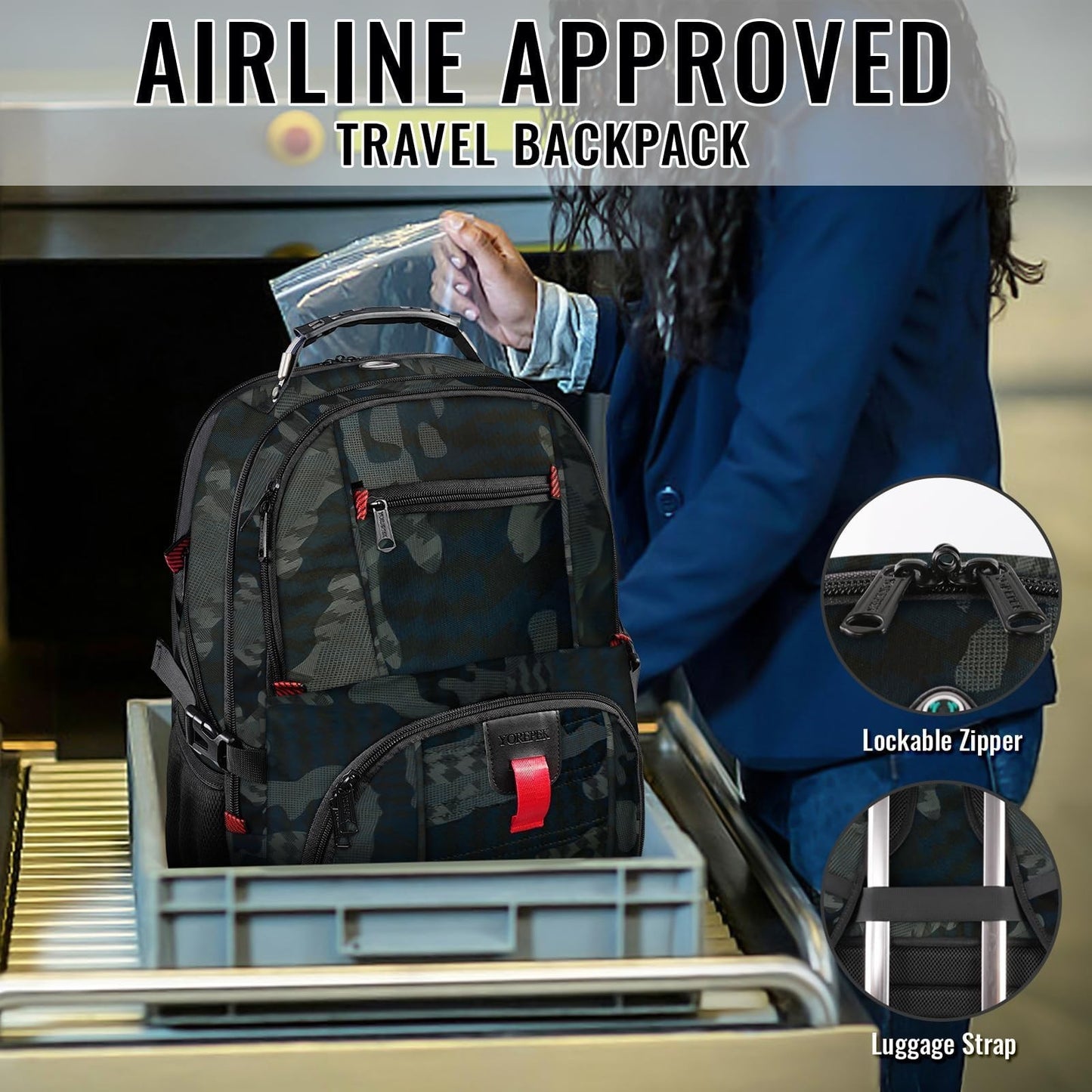 Large Heavy Duty Laptop Backpack for Men, Travel Backpack with Multiple Pockets5