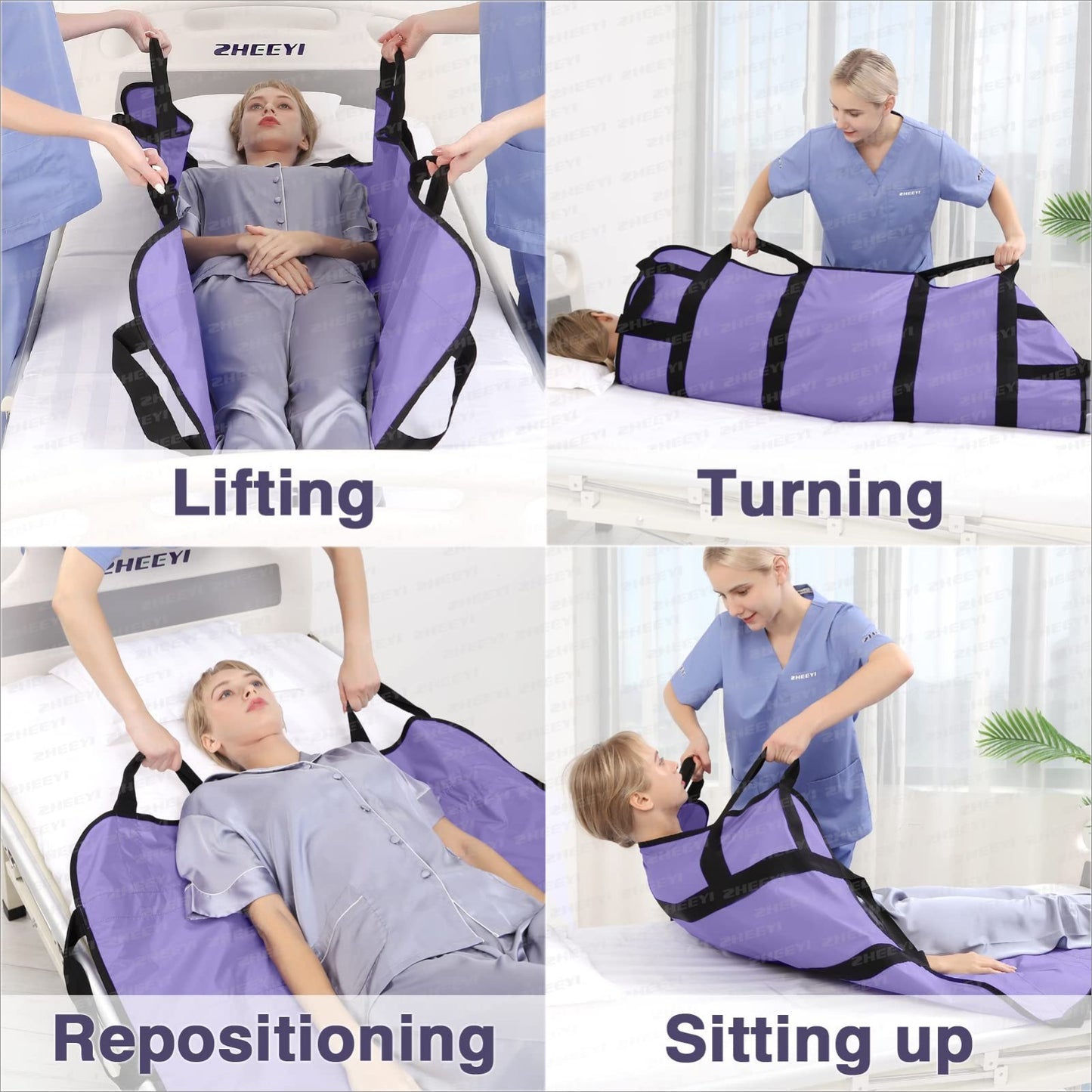 48x40 Bed Pad with Handles   Reusable Washable Patient Sheet for Lifting & Repos2