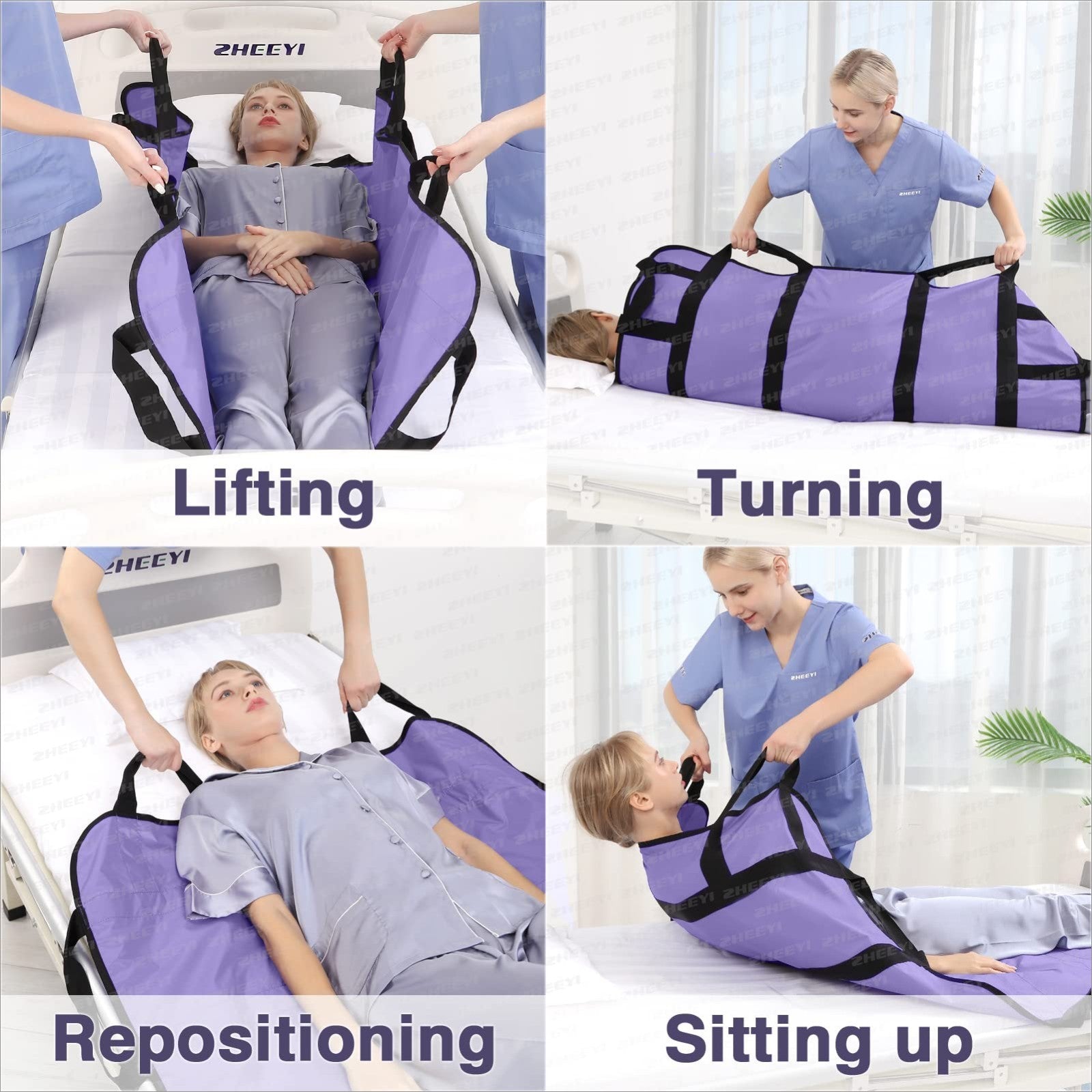 48x40 Bed Pad with Handles   Reusable Washable Patient Sheet for Lifting & Repos2