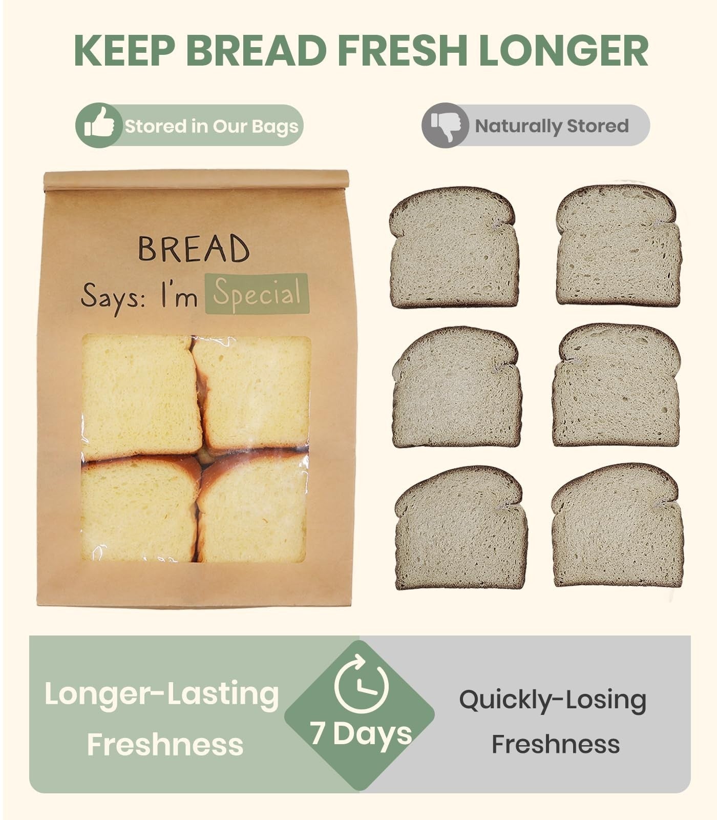 100PCS Kraft Bread Bags with Large Window - Perfect for Bakery & Homemade Loaves3