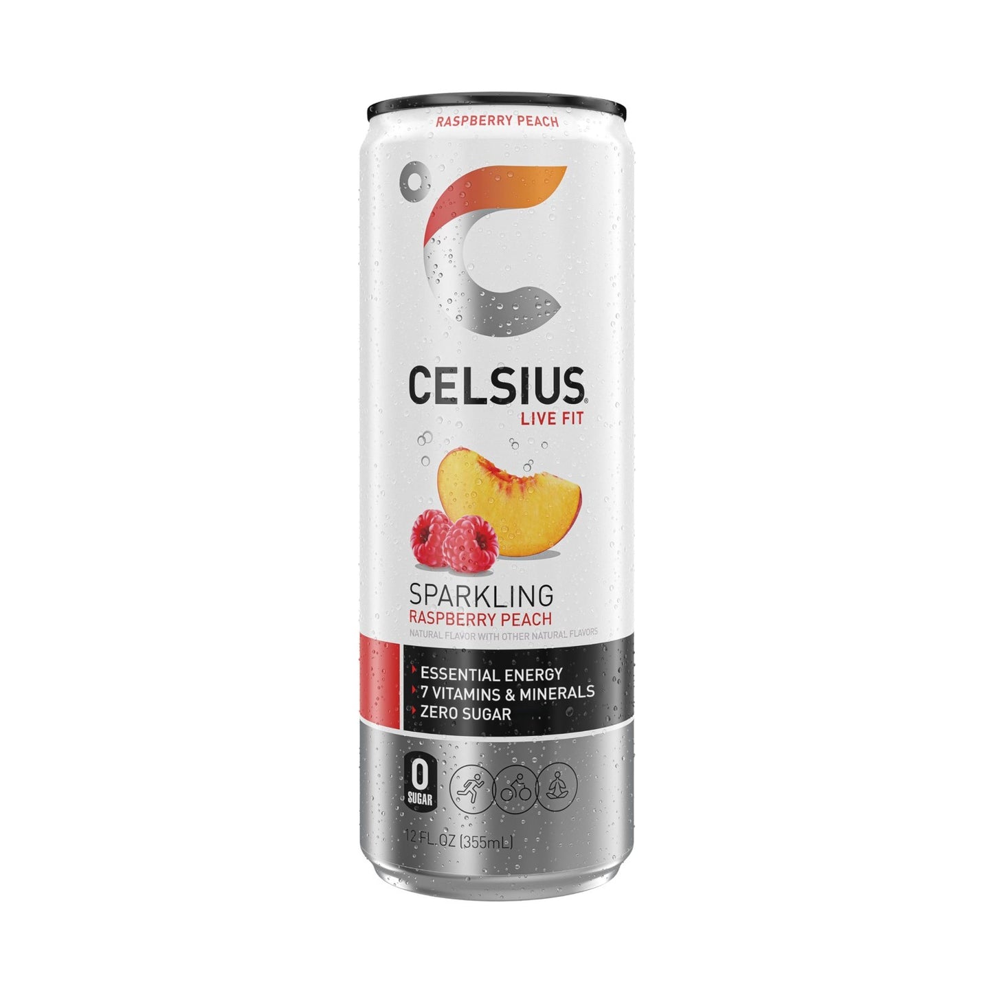 Sparkling Raspberry Peach Energy Drink, Sugar Free, 12 Fl Oz   Pack of 12 Cans4