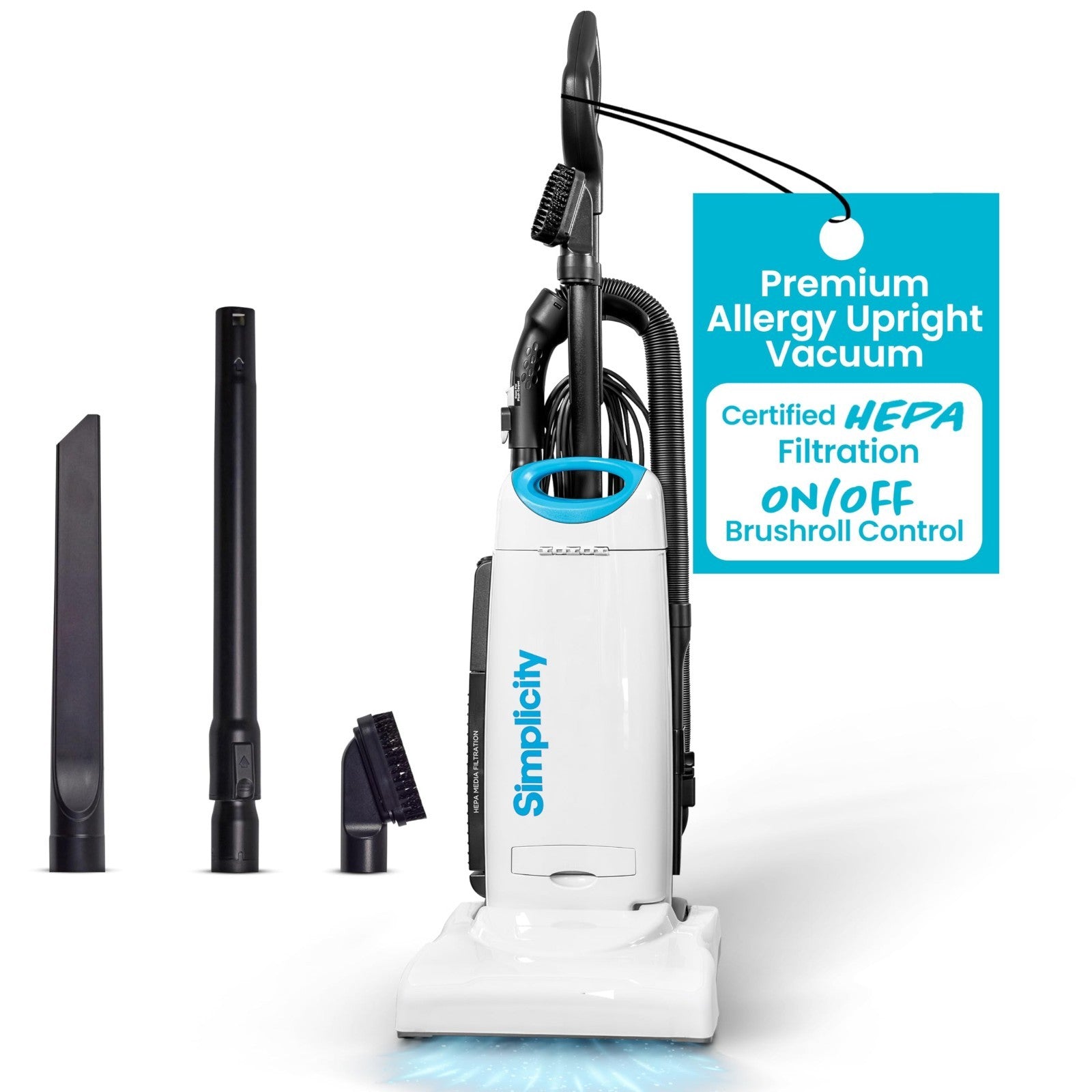 Allergy Upright Vacuum Cleaner - Multi-Surface, HEPA Filter, Pet Hair Pickup, Ba6