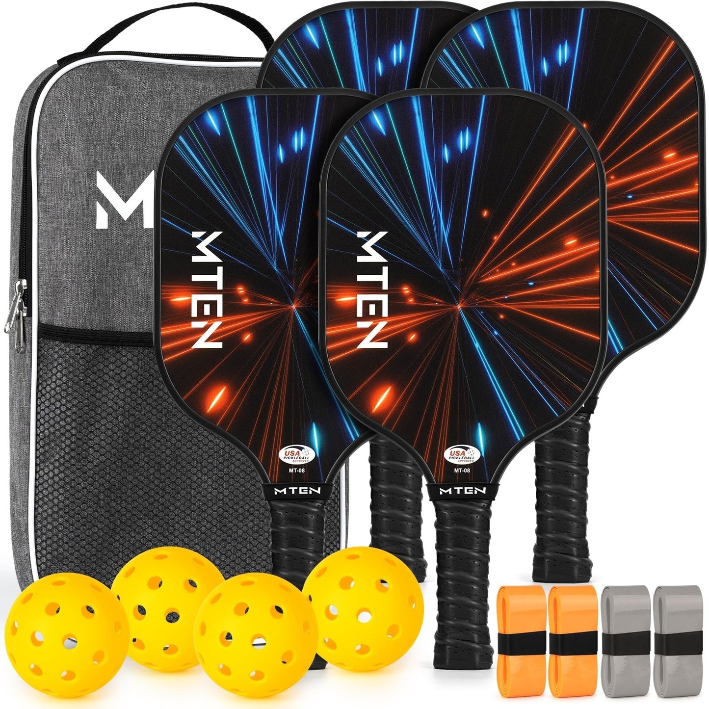 Pickleball Paddle Set of 2/4/1 - USAPA Approved Fiberglass Rackets, Lightweight1