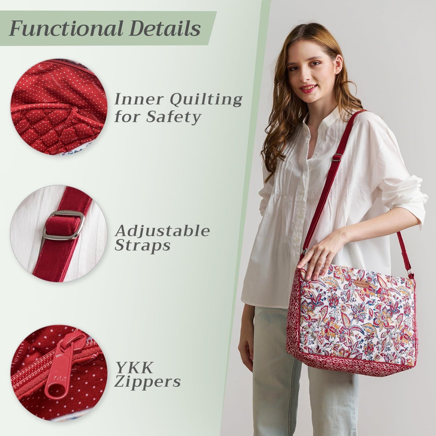 Stylish Women's Cotton Shoulder Hand Bag   Chic Tote for Everyday Use2
