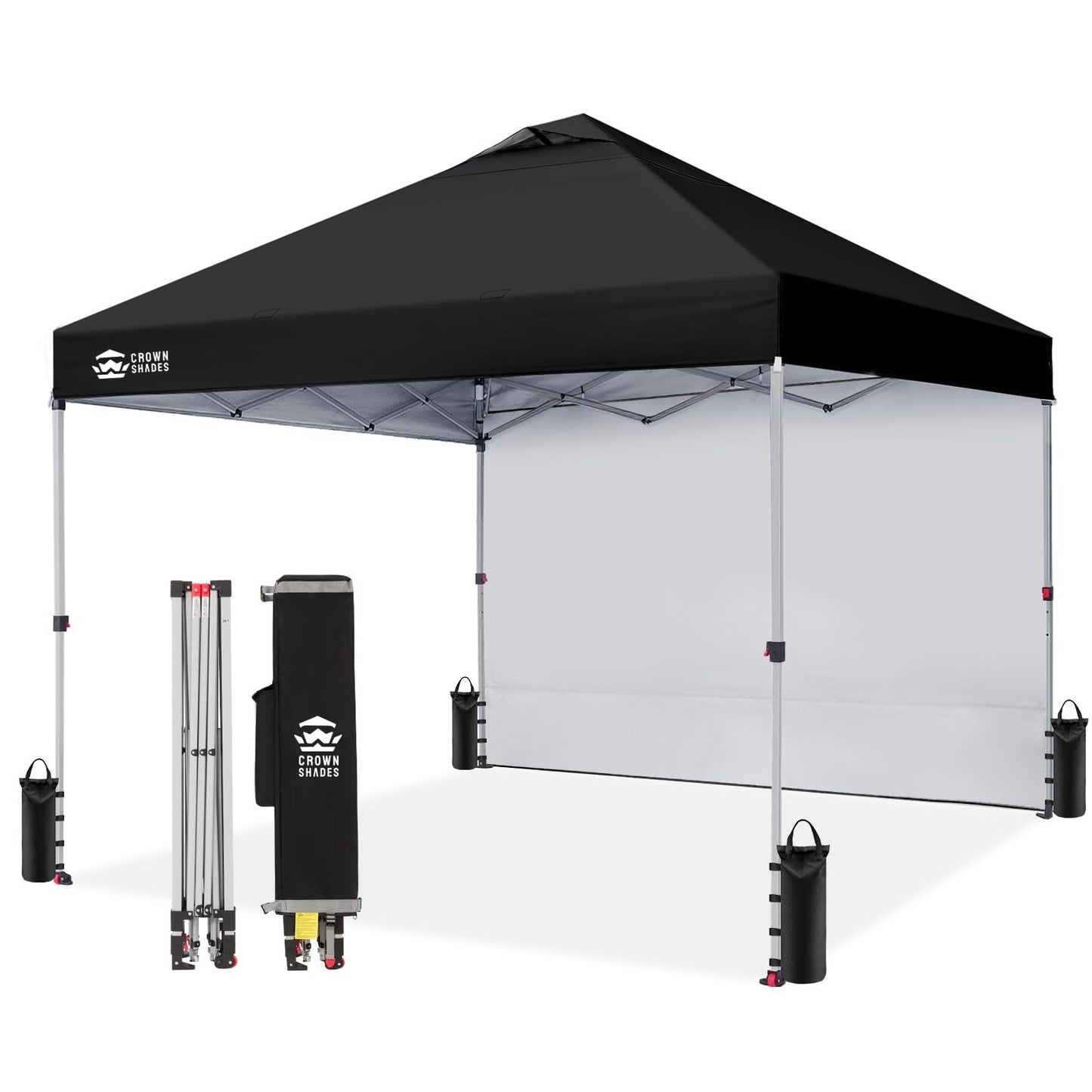10x10 Pop Up Canopy Tent with Side Wall, Easy Setup Outdoor Shelter, Beach Gazeb1