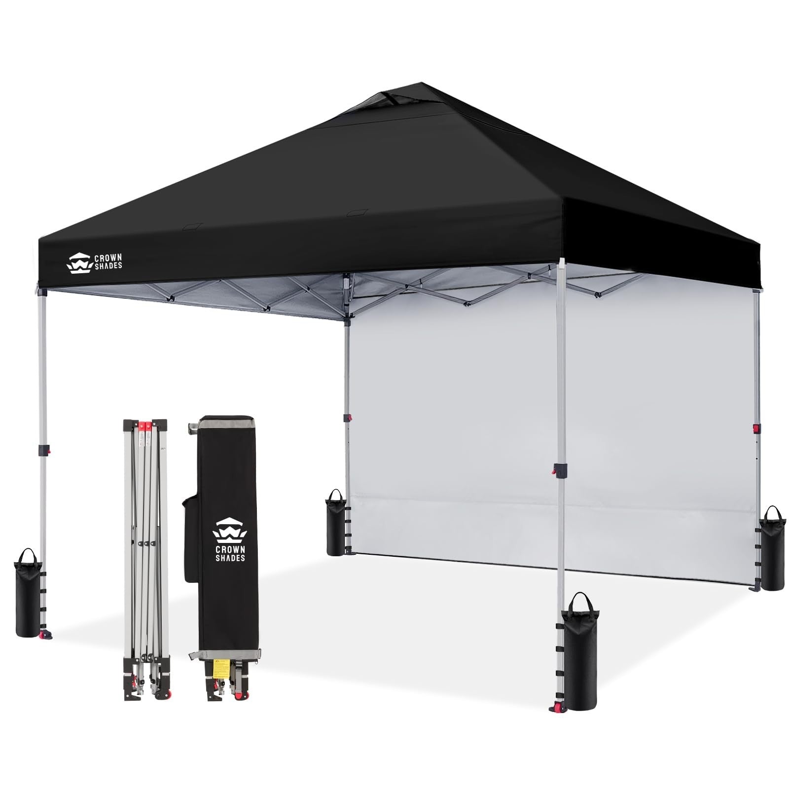 10x10 Pop Up Canopy Tent with Side Wall, Easy Setup Outdoor Shelter, Beach Gazeb1