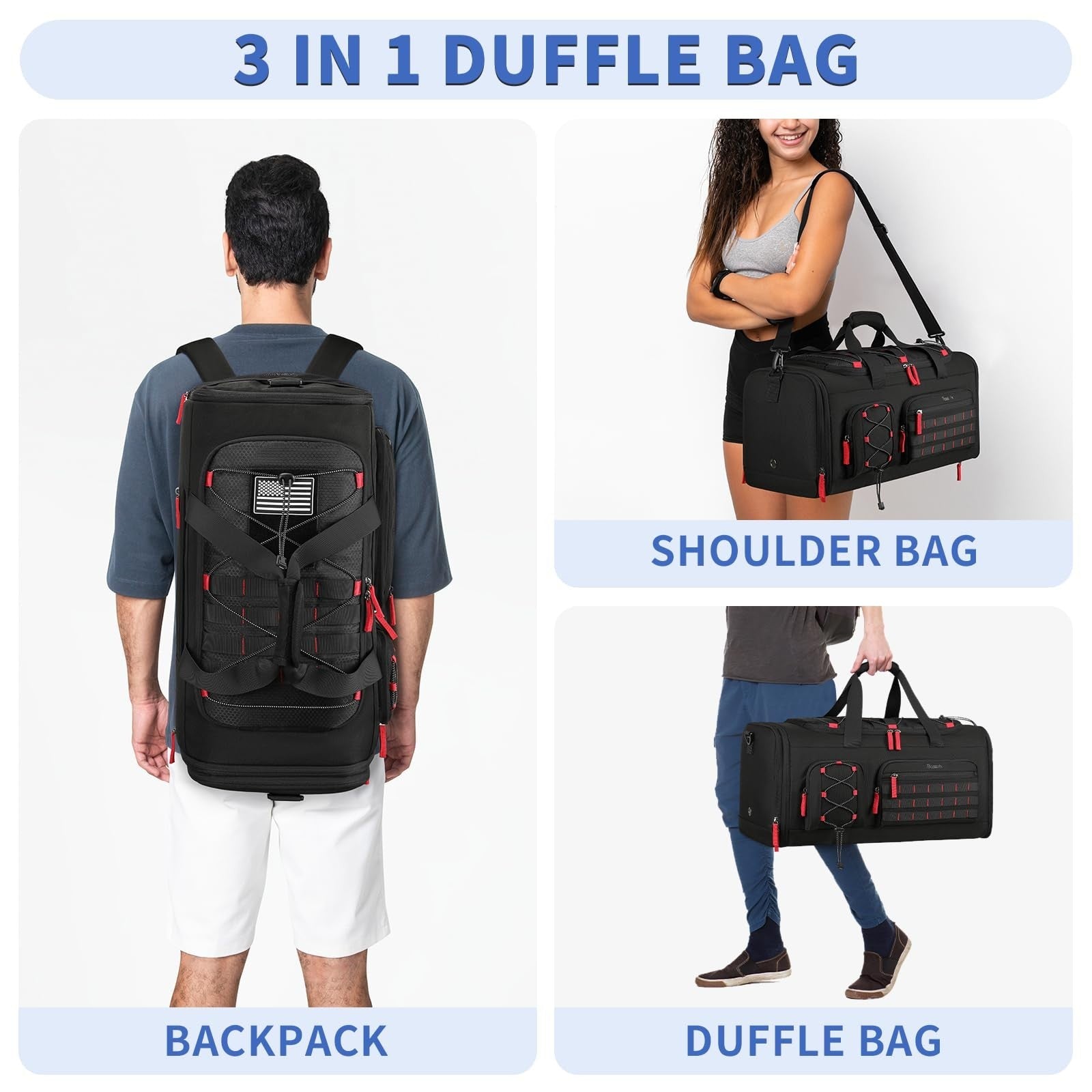 Expandable 45L 50L Gym Bag for Men & Women, Sports Duffle Bag, Travel Tote4
