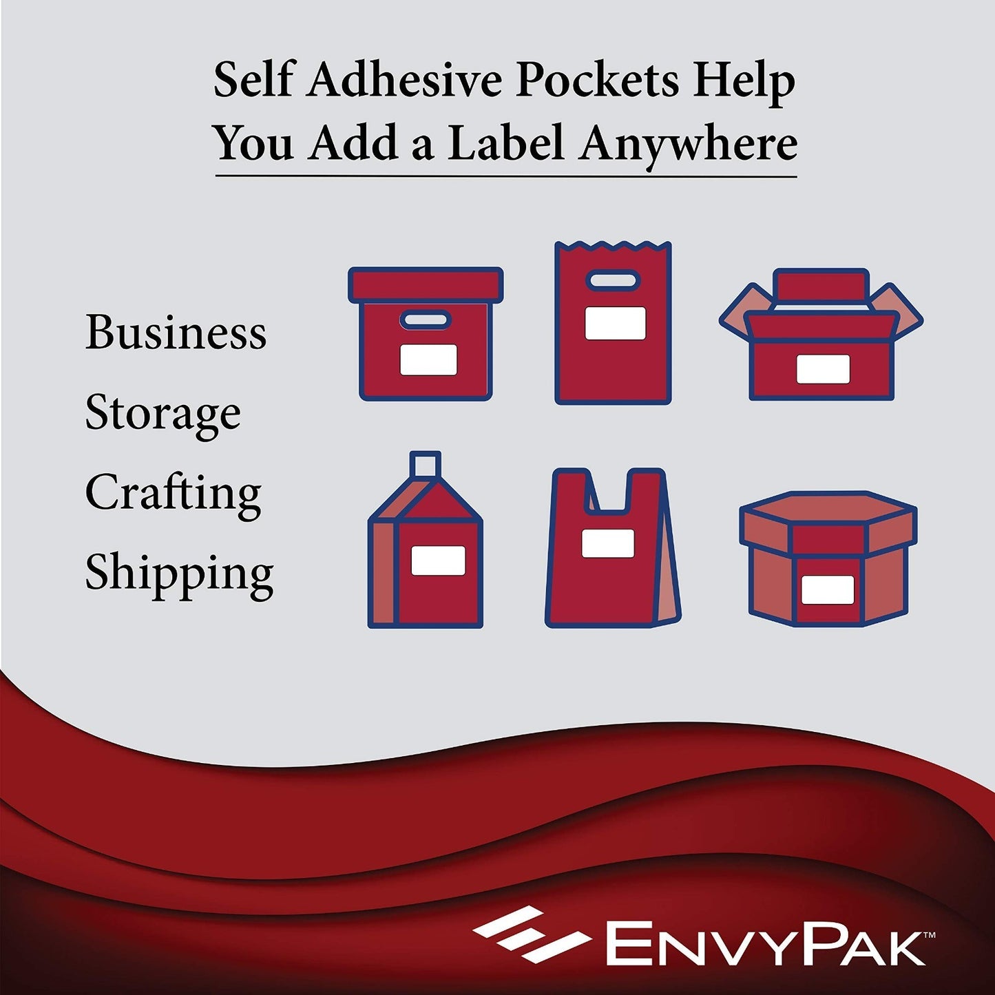 Clear Full Page Pocket Holders - Peel & Stick Adhesive, Top Loading, 8.5"x11", 55