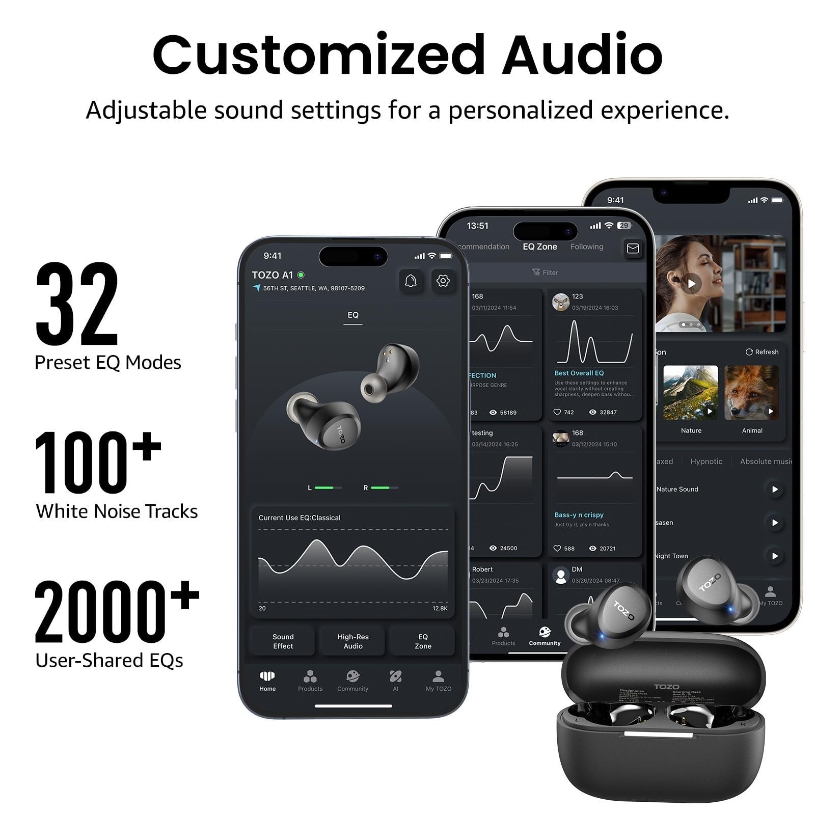 Wireless Earbuds Bluetooth 5.3, IPX5 Waterproof, AI Call Mics, Premium Sound, Ch2