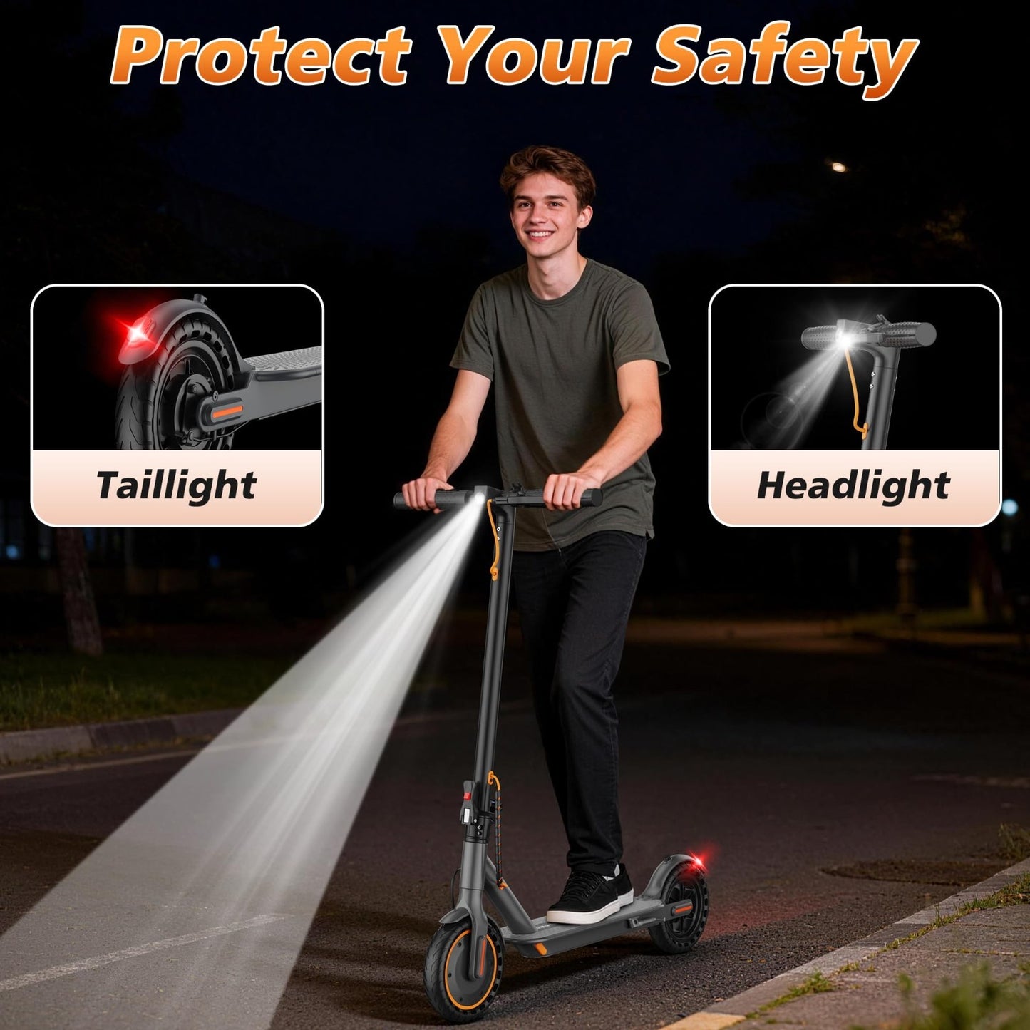 Powerful Electric Scooter 350W/500W Motor, 19MPH Speed, 21-28 Miles Range, Foldi7
