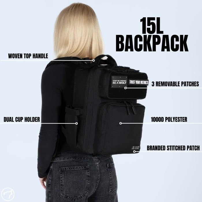 Slim Tactical Gym Backpack   Minimalist Daypack with Laptop Pocket & Cup Holders2
