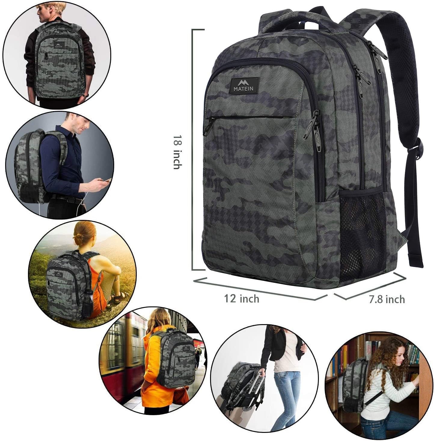 Travel Laptop Backpack 15.6 Inch, Durable College Bookbag with Multiple Pockets6