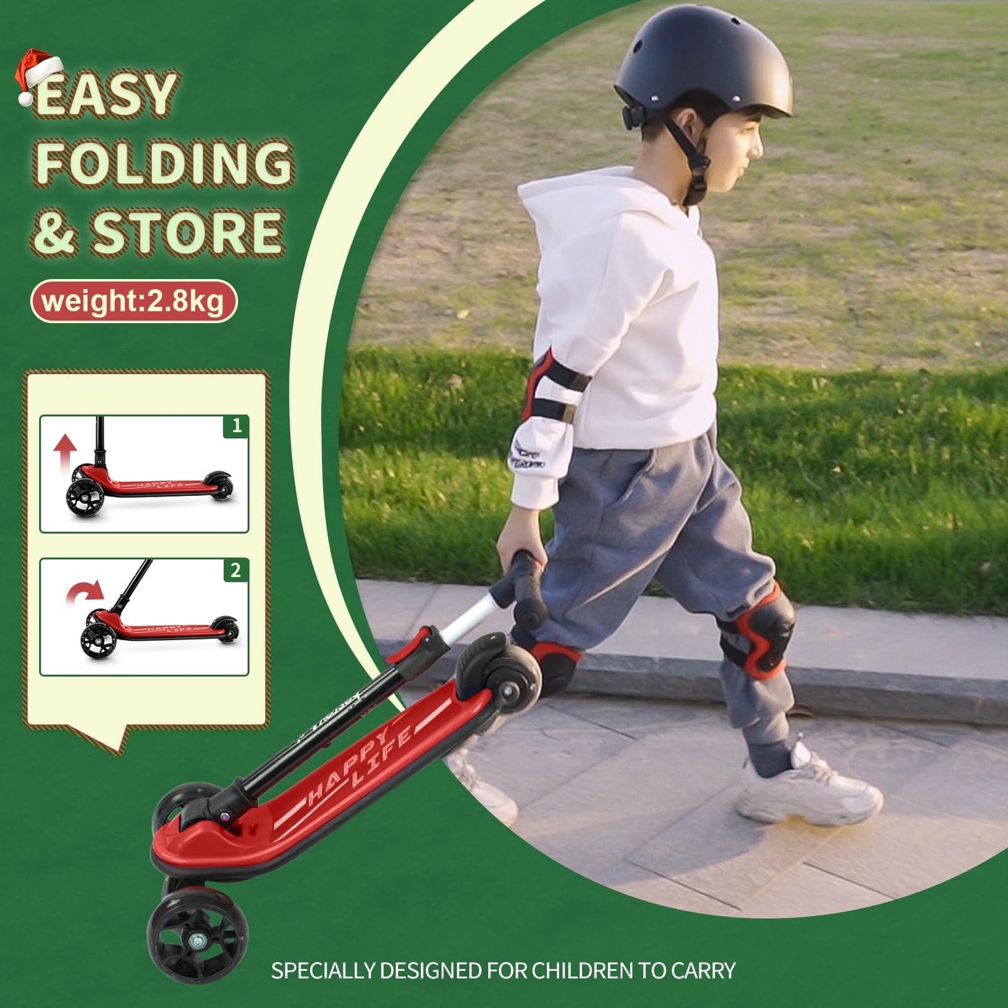 3-Wheel Kids Scooter Ages 3-10, Adjustable Height, Safe & Durable Design4