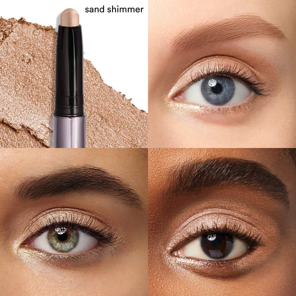 Crème-to-Powder Eyeshadow Stick - Sand Shimmer, Long-Lasting, Easy Application2