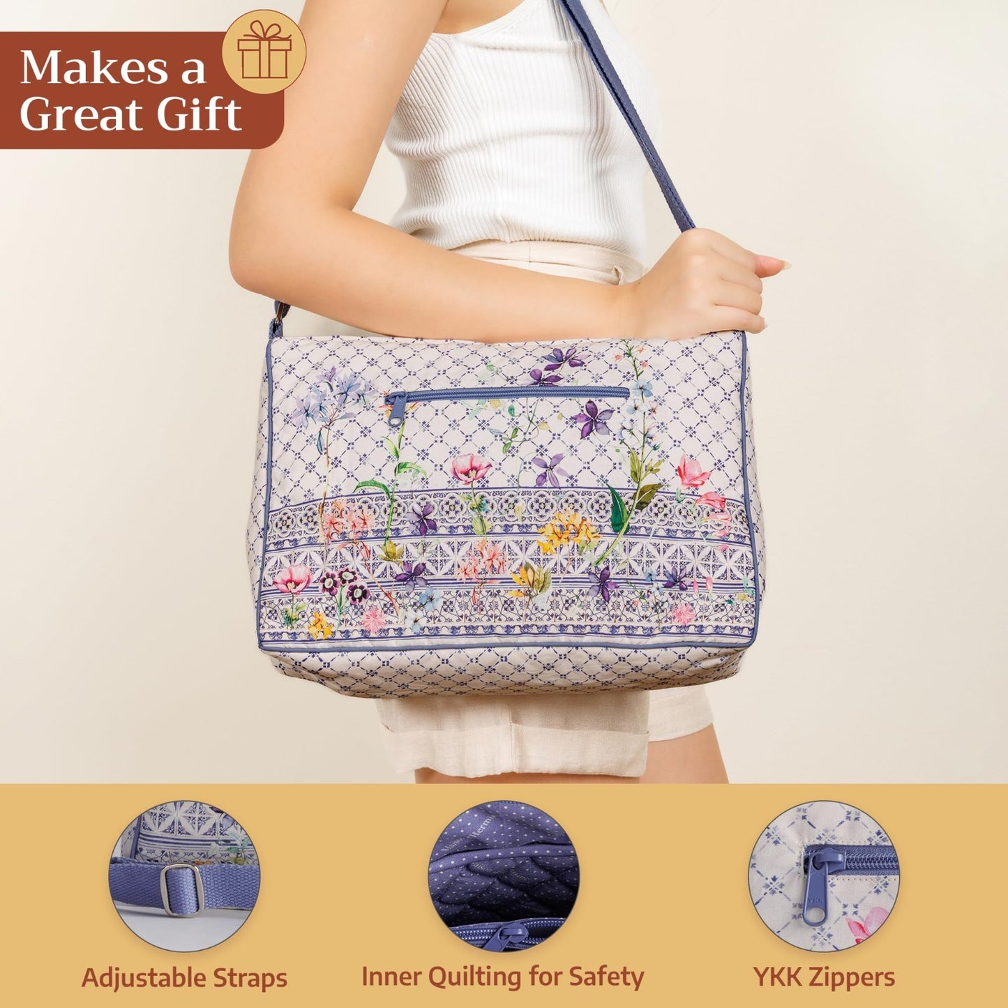 Stylish Women's Cotton Shoulder Handbag   Versatile Tote Bag for Everyday Use4