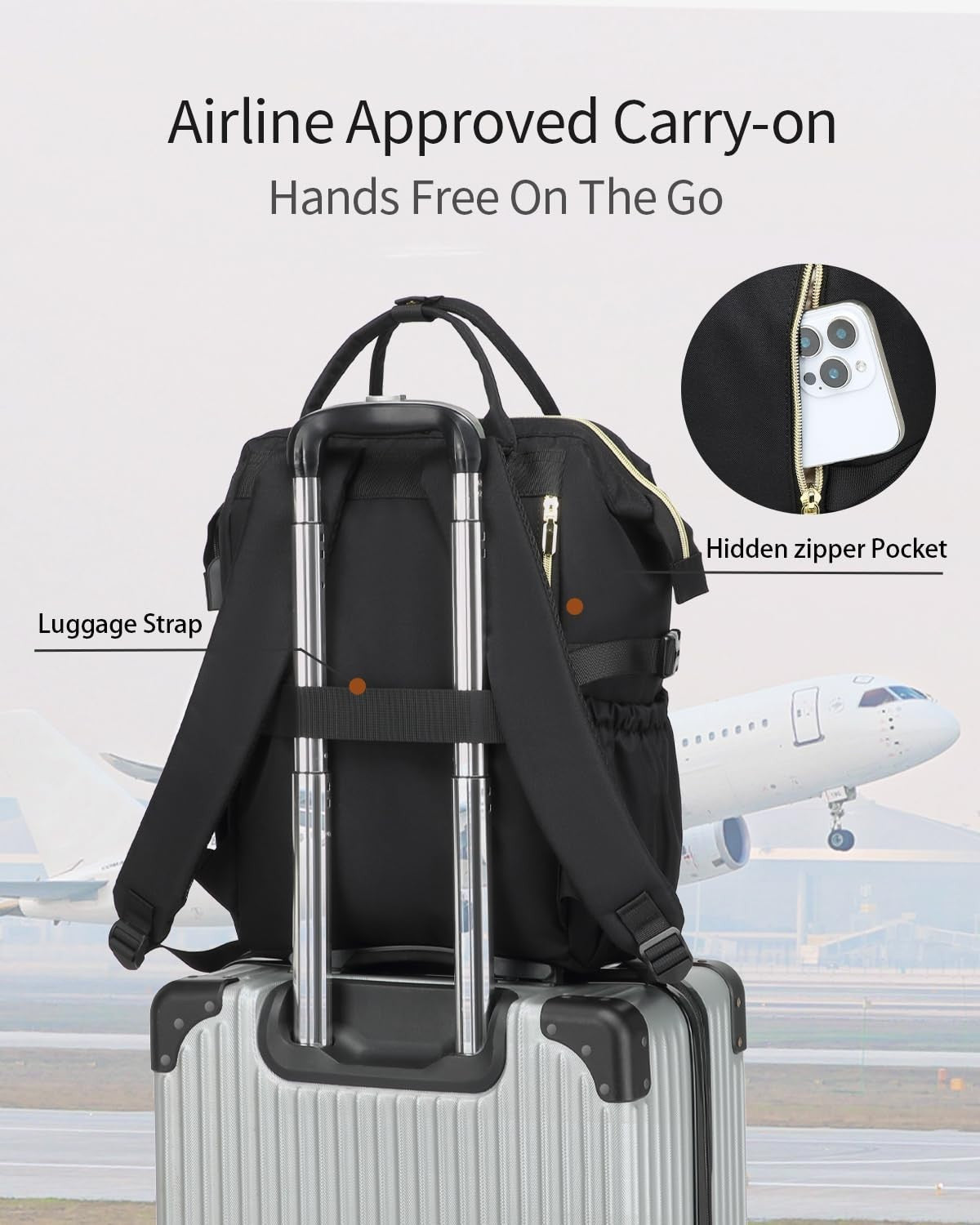 Stylish Laptop Backpack for Women   USB Charger, Cup Holder, Travel Bookbag, Gif4