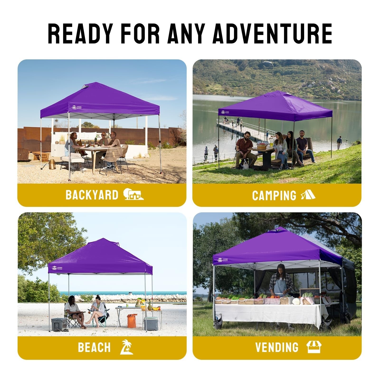 10x10 Pop Up Canopy Tent   Easy Setup Outdoor Sun Shade for Events, Parties, Cam4