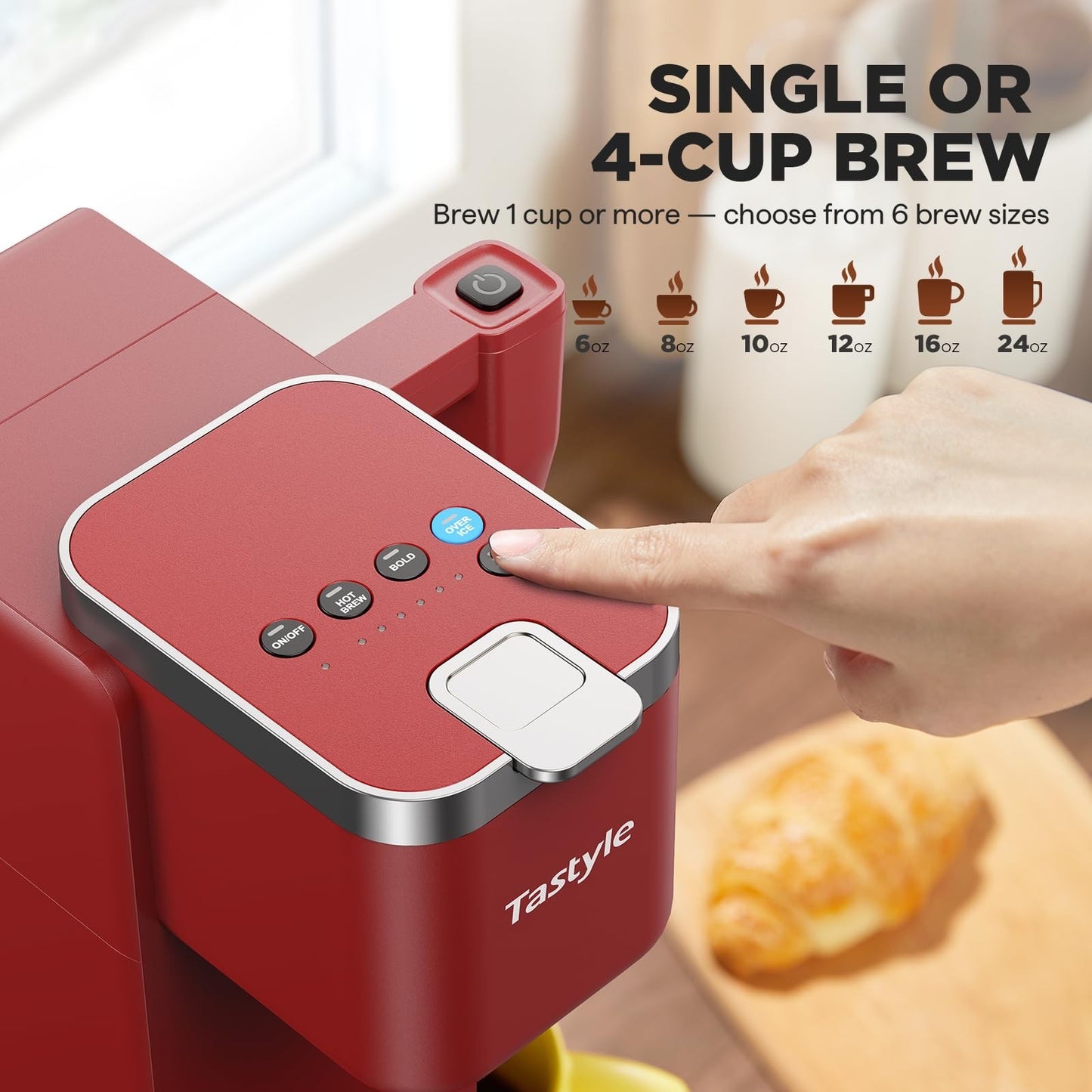 Single Serve Coffee Maker with Milk Frother, 40oz Tank, 6 Brew Sizes, BPA Free4