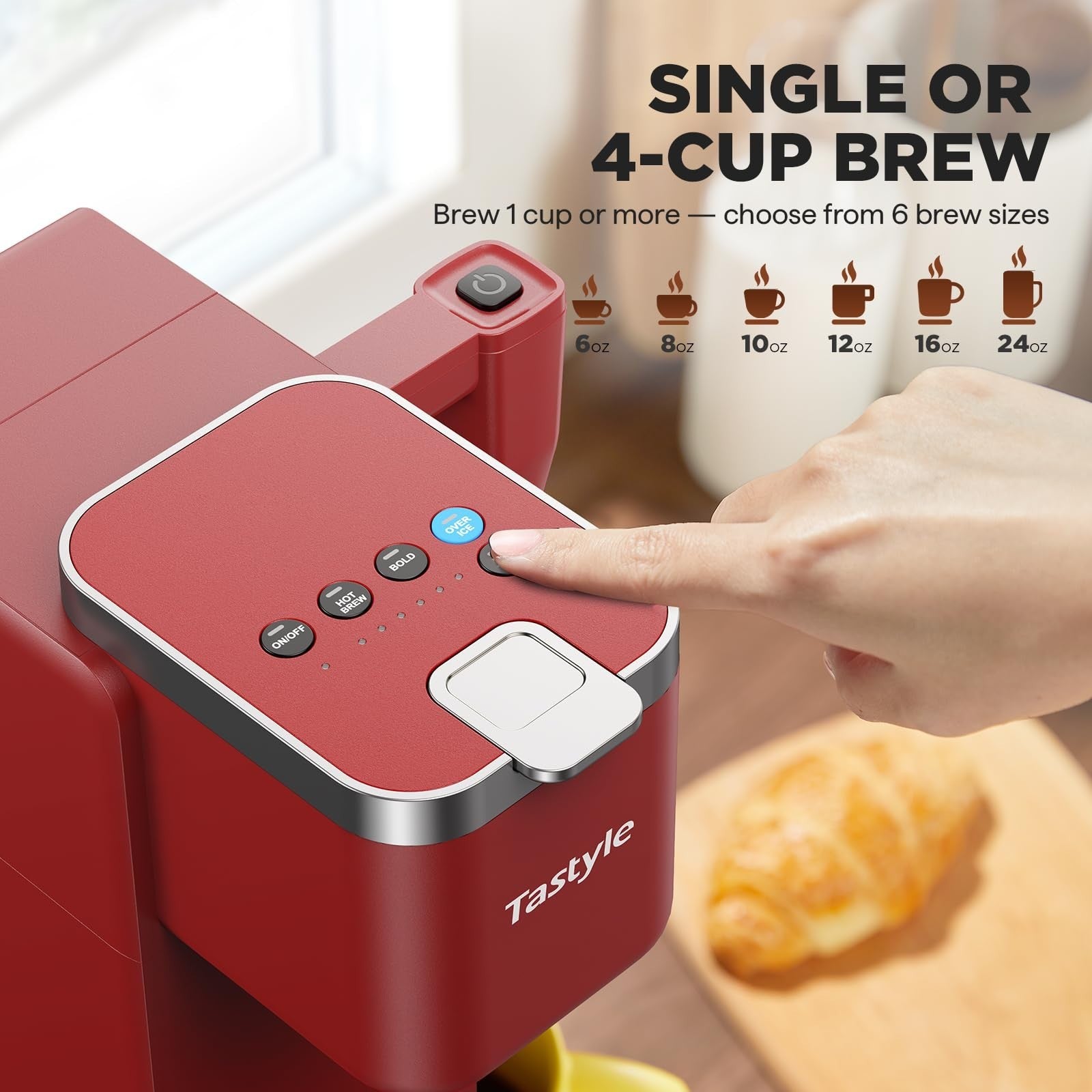 Single Serve Coffee Maker with Milk Frother, 40oz Tank, 6 Brew Sizes, BPA Free4
