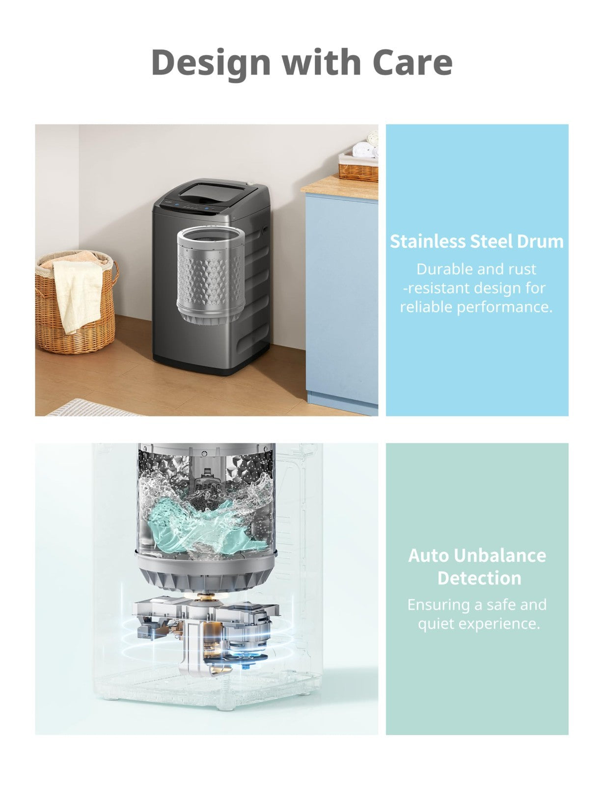 Compact Portable Washing Machine 0.9 cu.ft, LED Display, Energy Efficient Washer6