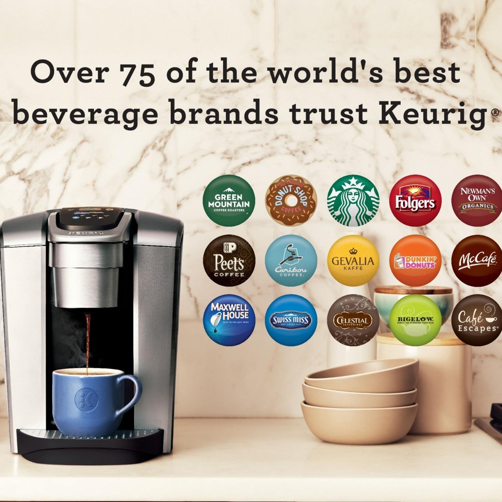 Single Serve Coffee Maker with Strength Control, Iced Coffee, 8-12oz Brew Size,10