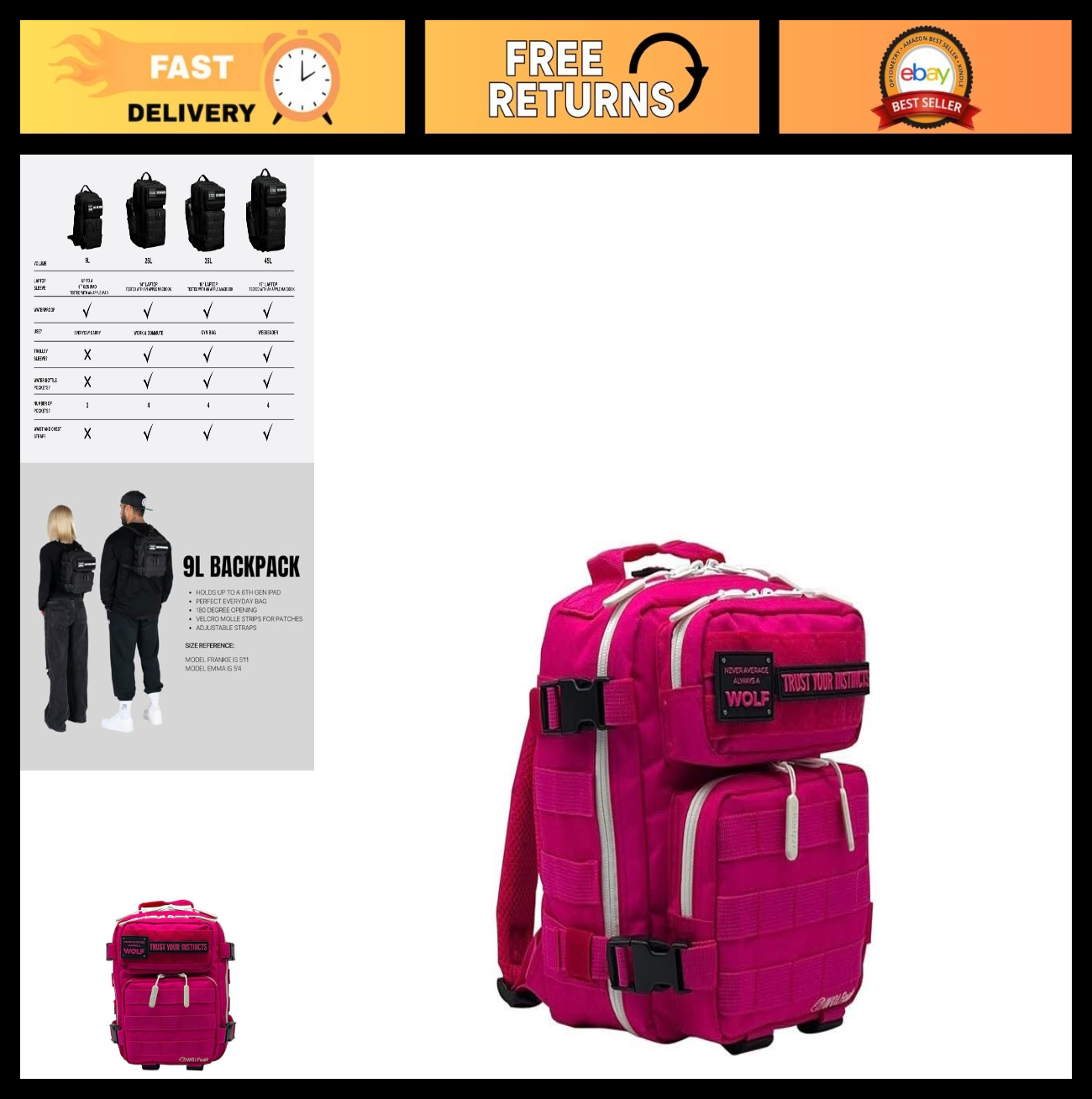 Tactical Backpack for Men & Women | Compact Lightweight Everyday Carry Gym Bag0