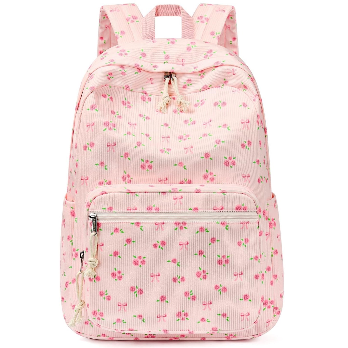 Trendy Corduroy Kids Backpack, Cute School Bag for Girls, Preppy Style Bookbag1