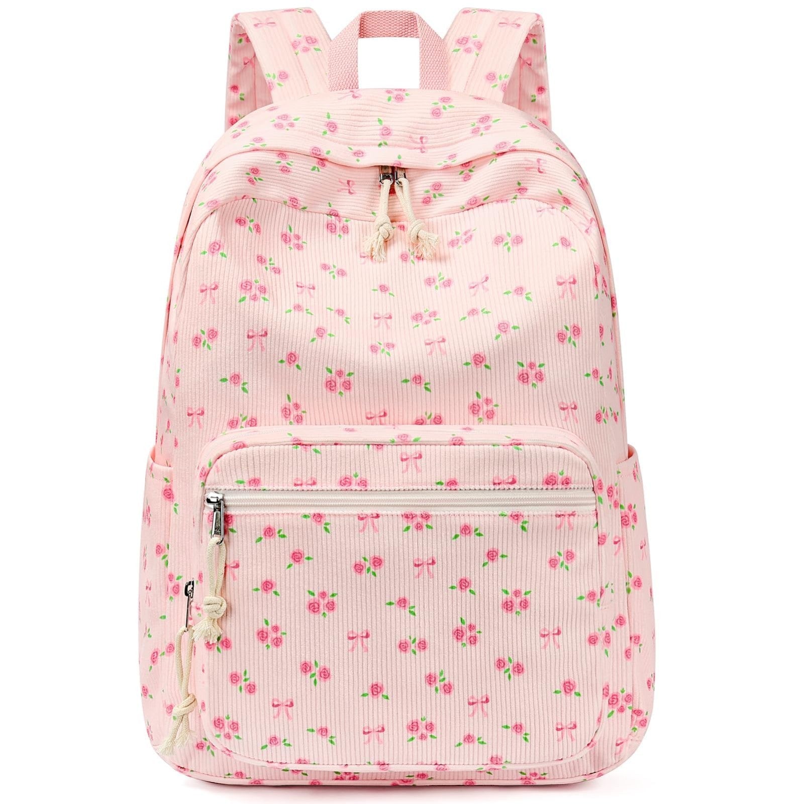 Trendy Corduroy Kids Backpack, Cute School Bag for Girls, Preppy Style Bookbag1
