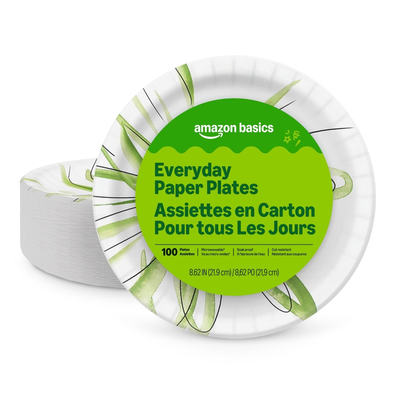 Disposable Paper Plates 8.62"   Microwave Safe, Cut Resistant, Soak Proof, 100 C1