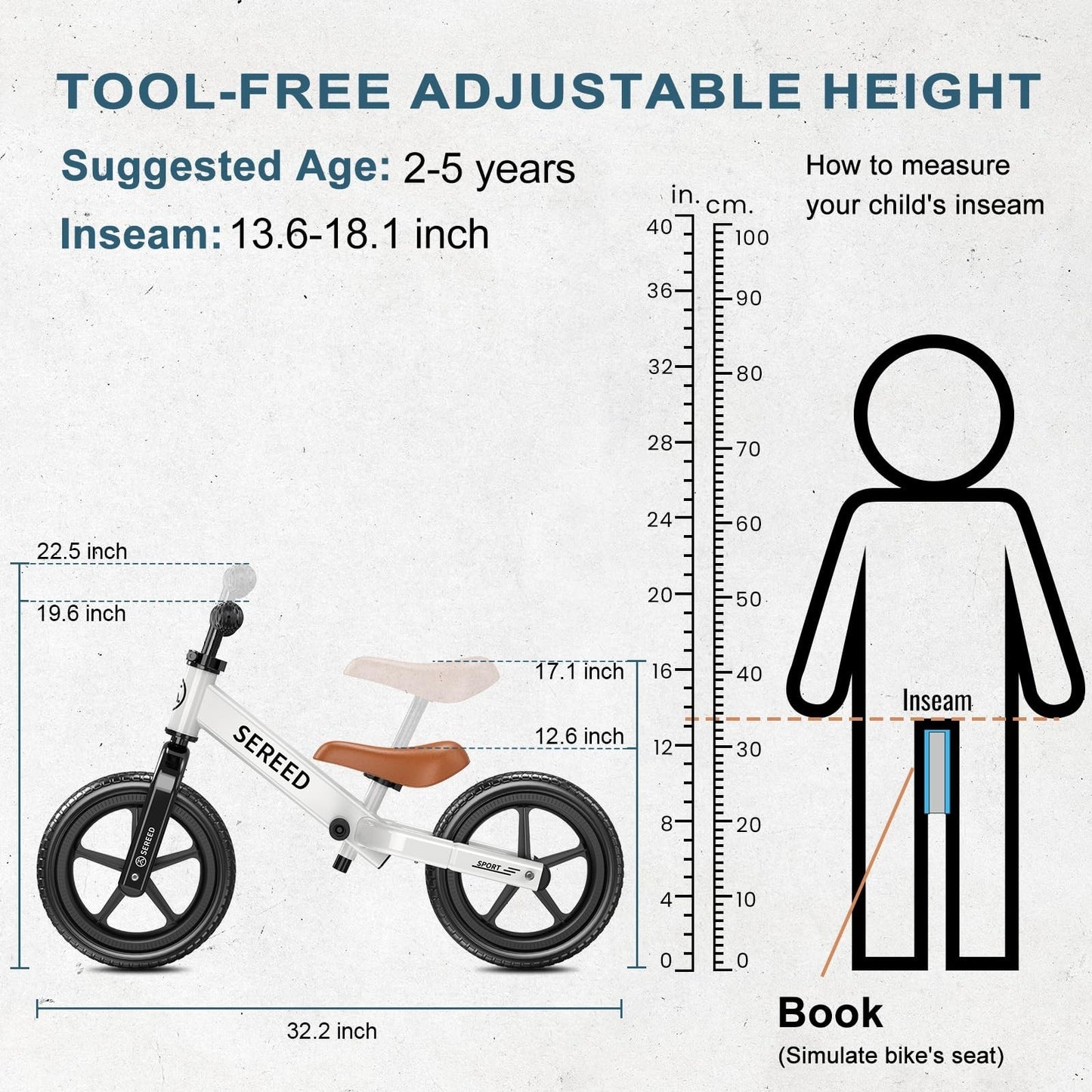 No Pedal Toddler Balance Bike for Ages 2 5, Adjustable Height, Gift for Boys & G3
