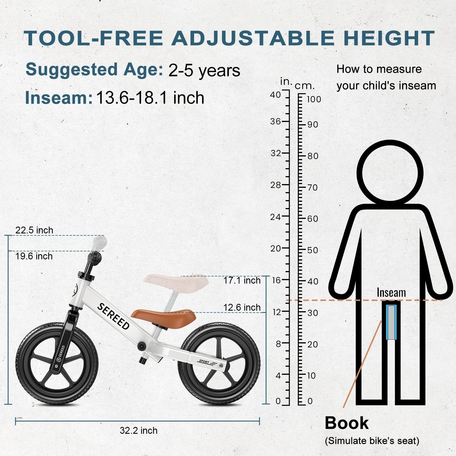 No Pedal Toddler Balance Bike for Ages 2 5, Adjustable Height, Gift for Boys & G3